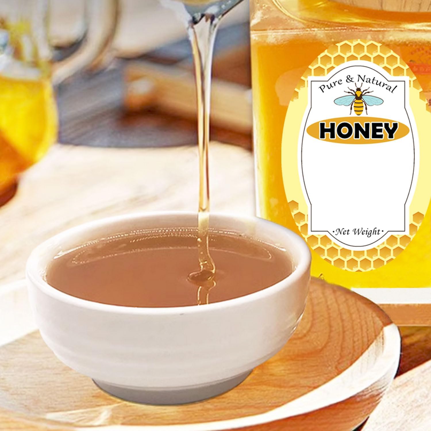 Trendsslabels Pure Natural Honey Jar Labels 2x3 inch