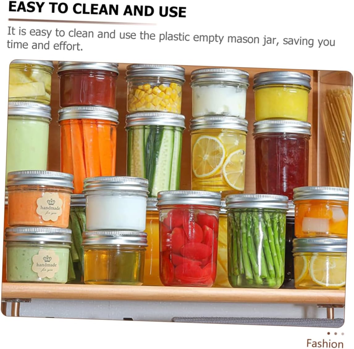 MAGICLULU transparent plastic jars with aluminum lids