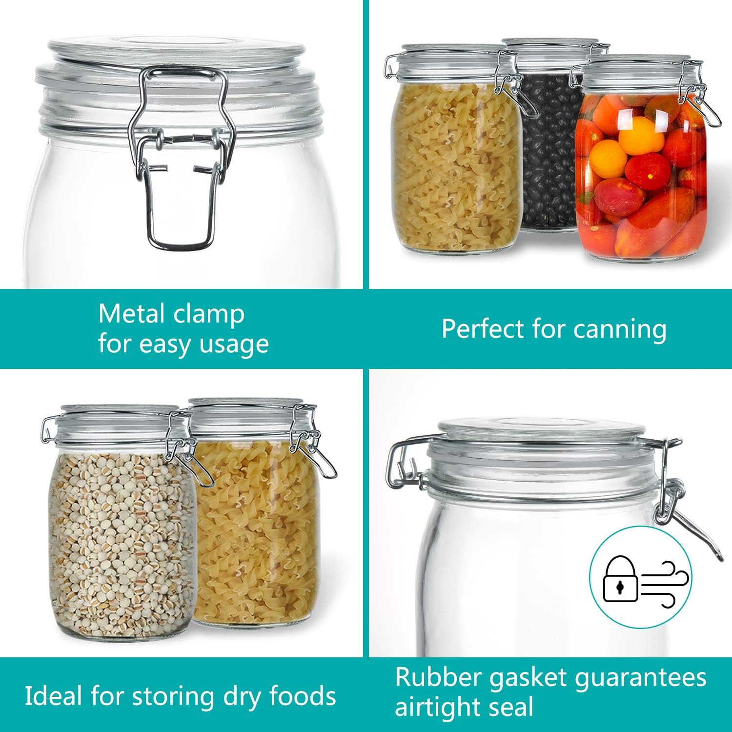 Premium 4-Pack Mason Jars Set