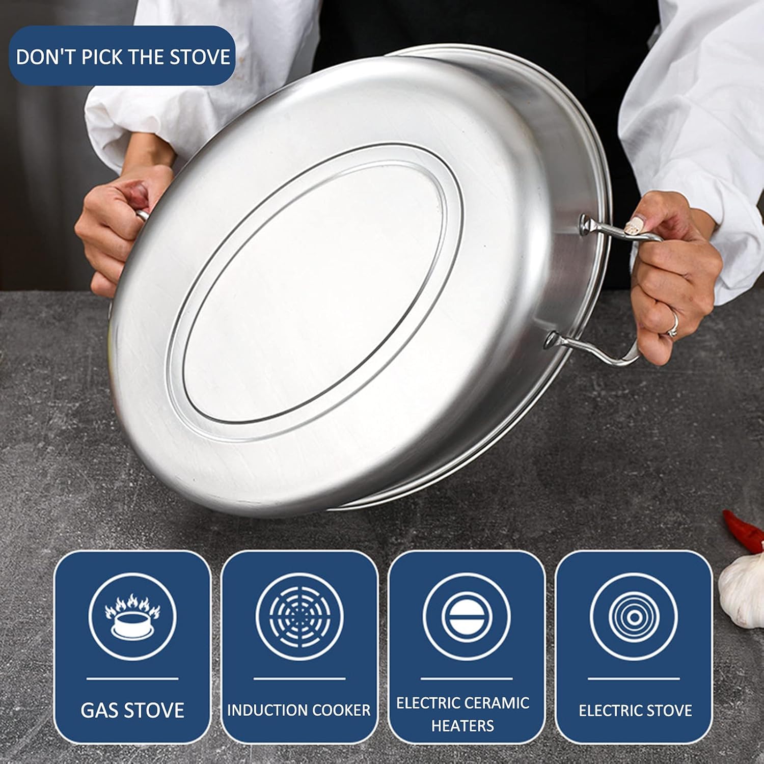 Stainless Steel Fish Steamer with Ceramic Plate and Rack
