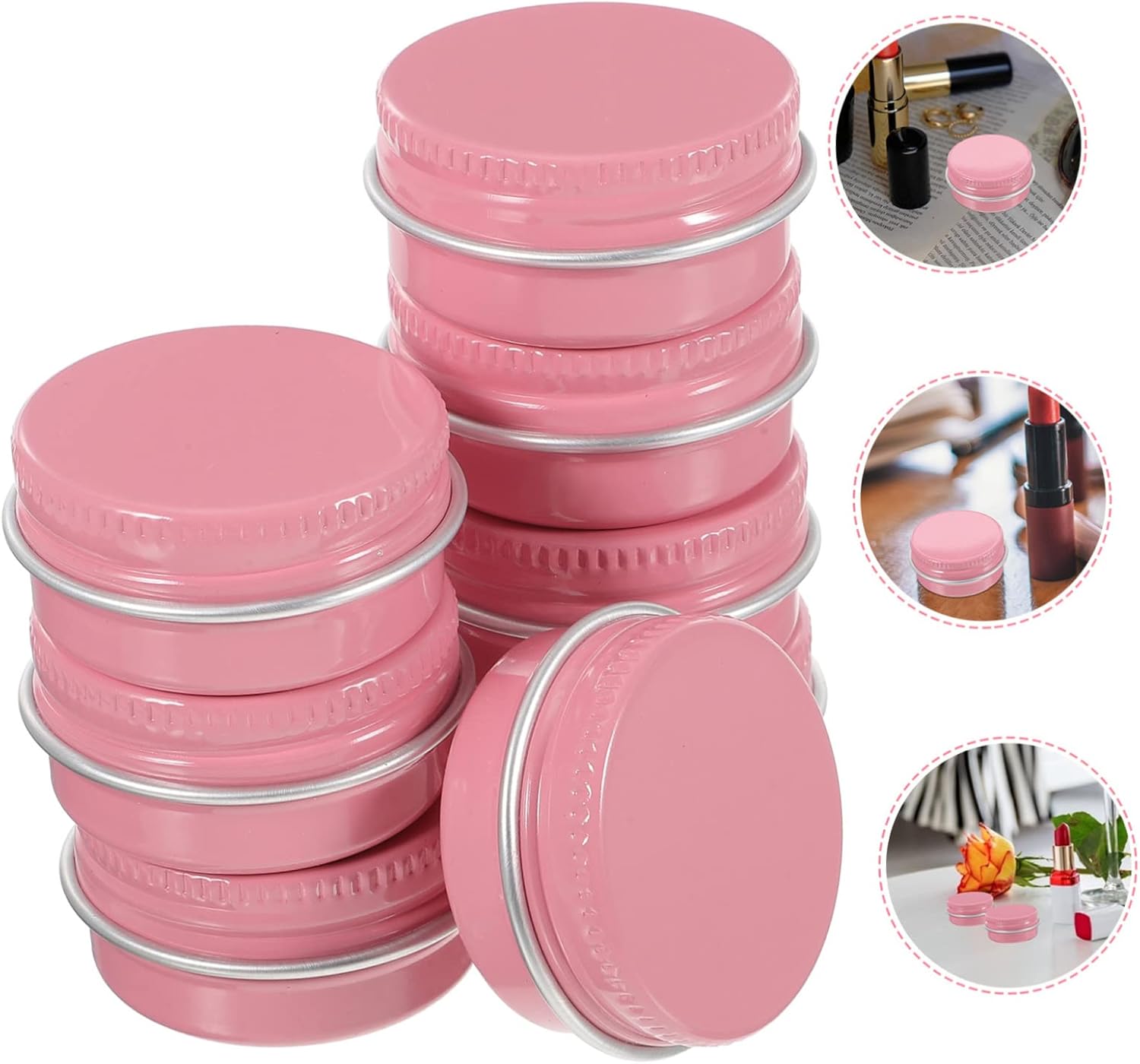 Cabilock 8-Piece Aluminum Storage Jars 10ml Round Waterproof Easy Open