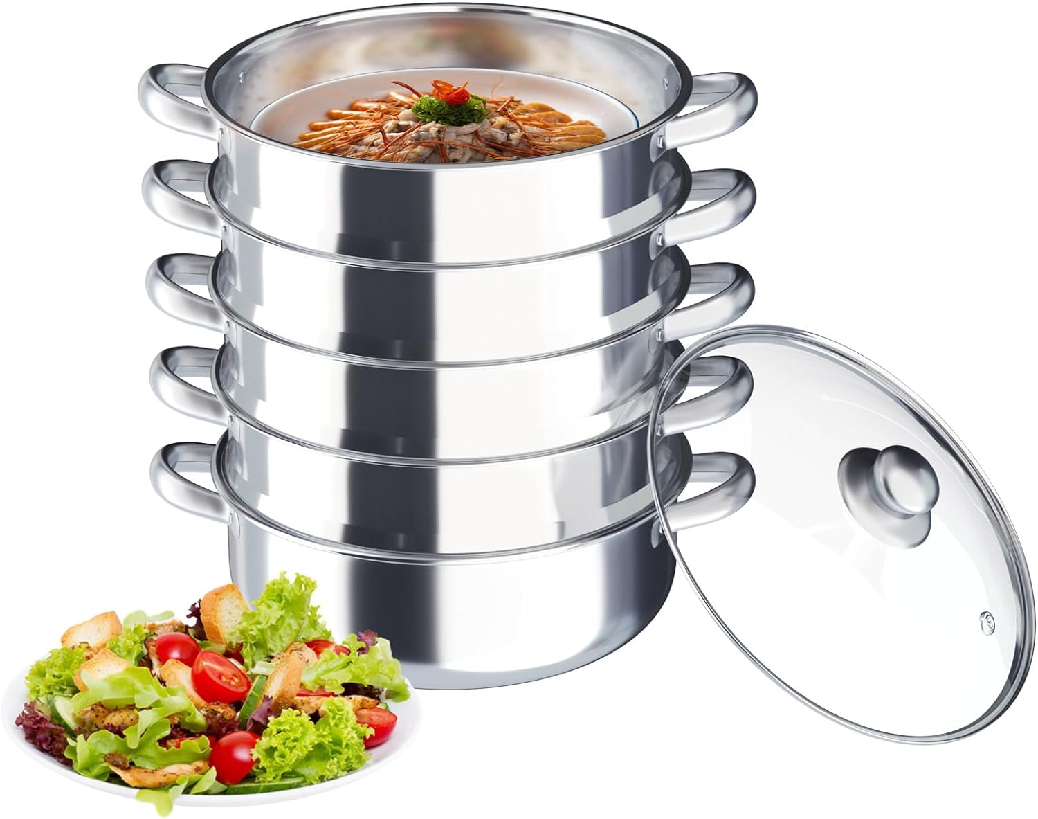 High-Quality 5-Tier Stainless Steel Steam Pot for Cooking