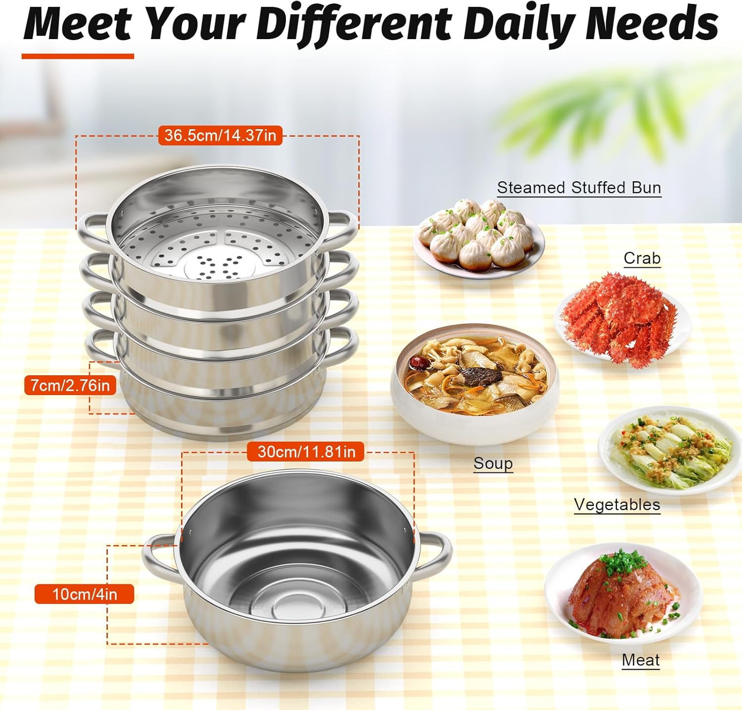 High-Quality 5-Tier Stainless Steel Steam Pot for Cooking