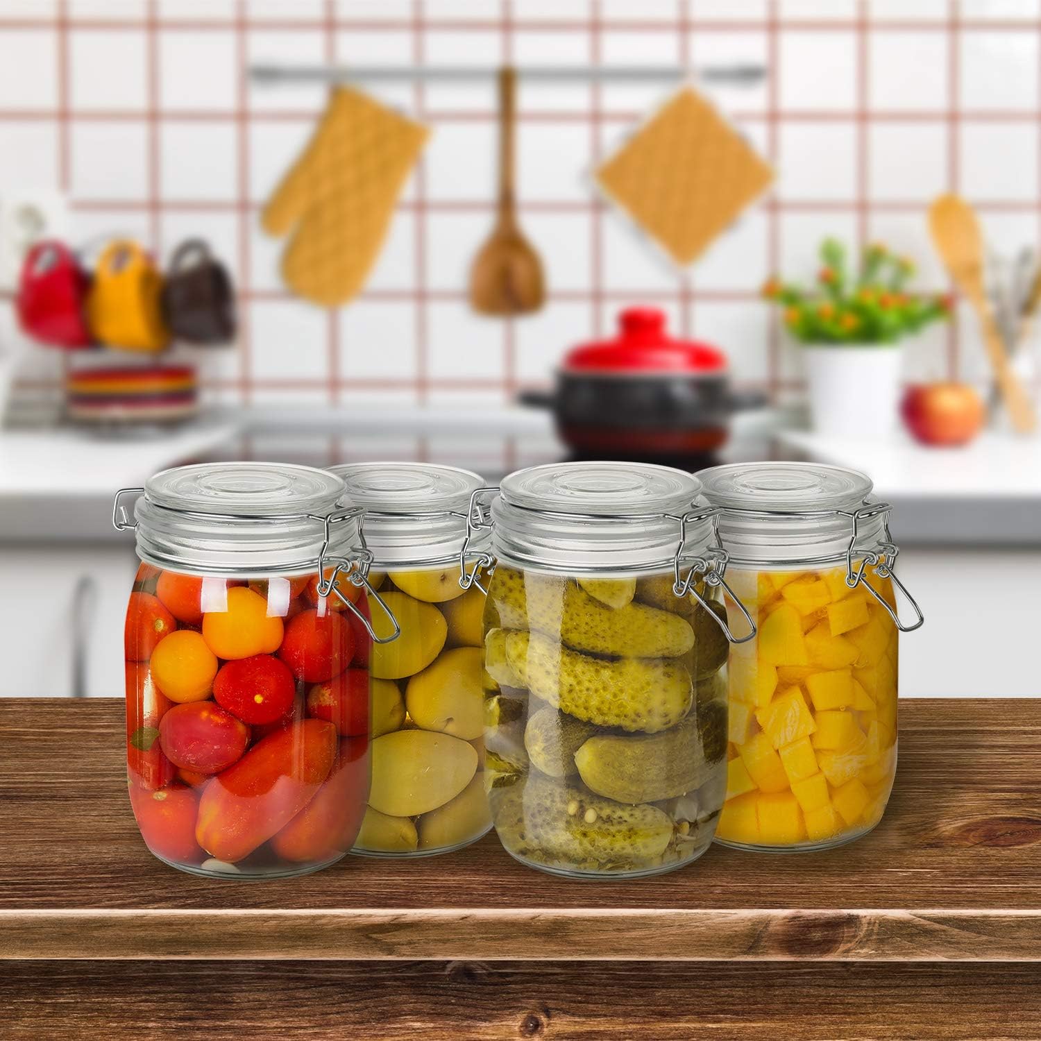 Premium 4-Pack Mason Jars Set