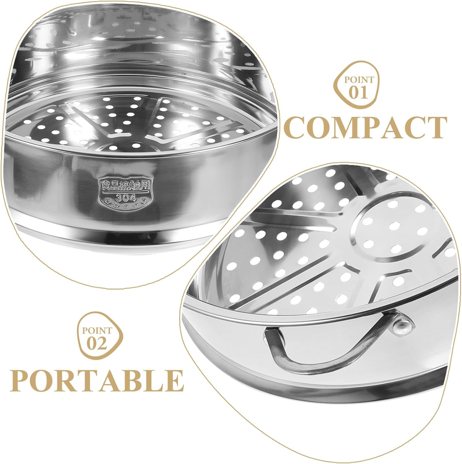 10 Inch Stainless Steel Steamer Basket for Pot