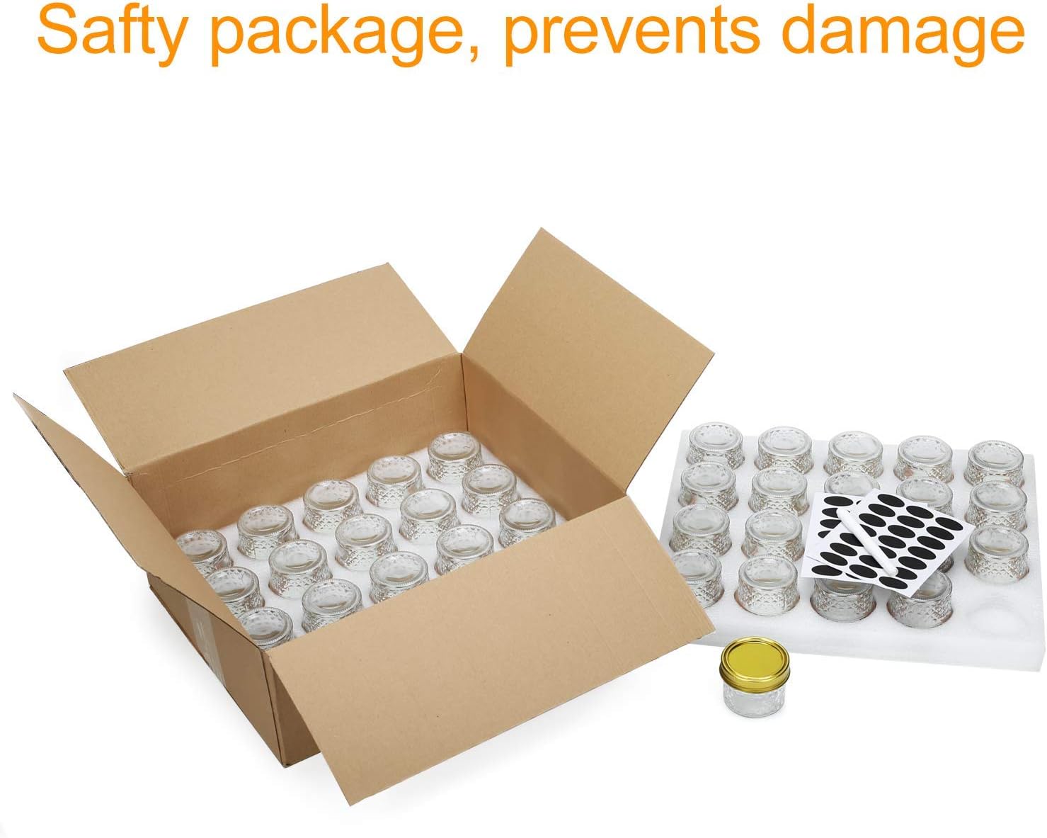 Ultra Durable 4oz Glass Jar Set for Personalization Storage 40 Count
