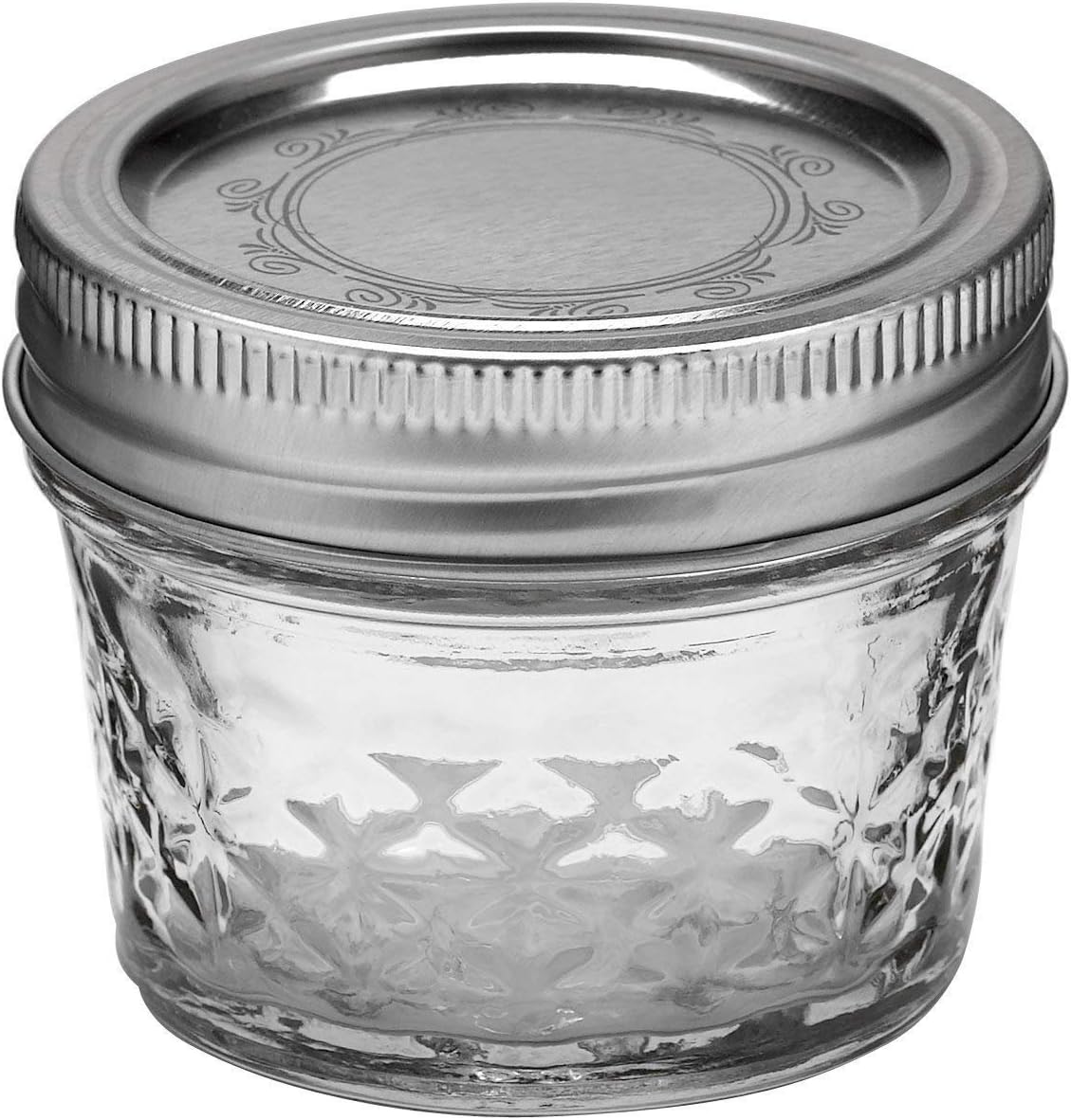Ball Wide Mouth Quilted Crystal Jelly Jar 4-Ounce Pack of 6