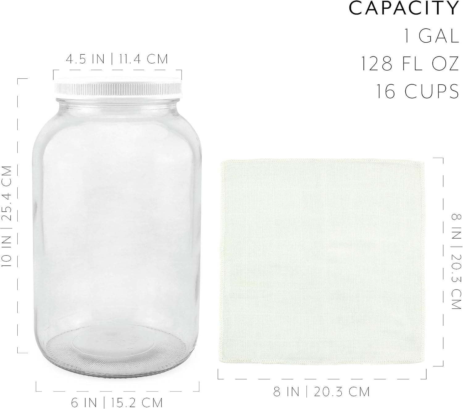 Eco-Friendly Glass Jars with 1 Gallon Covers Lids
