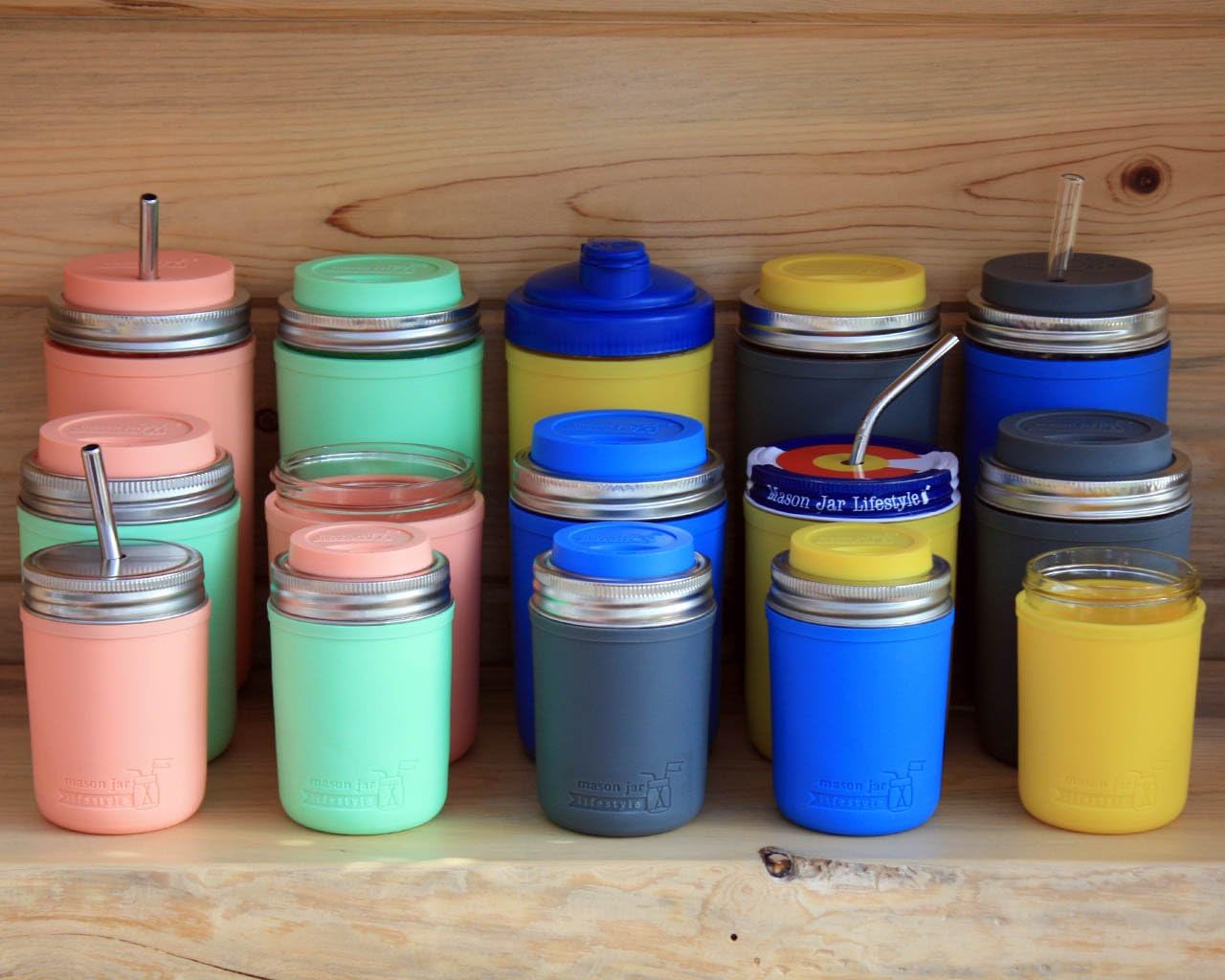 Pint Half 24oz Silicone Sleeves for Mason Jars Charcoal Gray