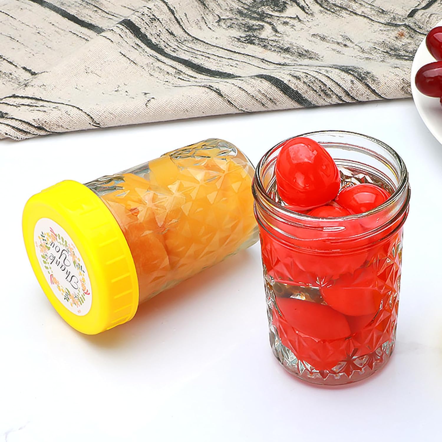 Premium 16-Piece Glass Mason Jars Set