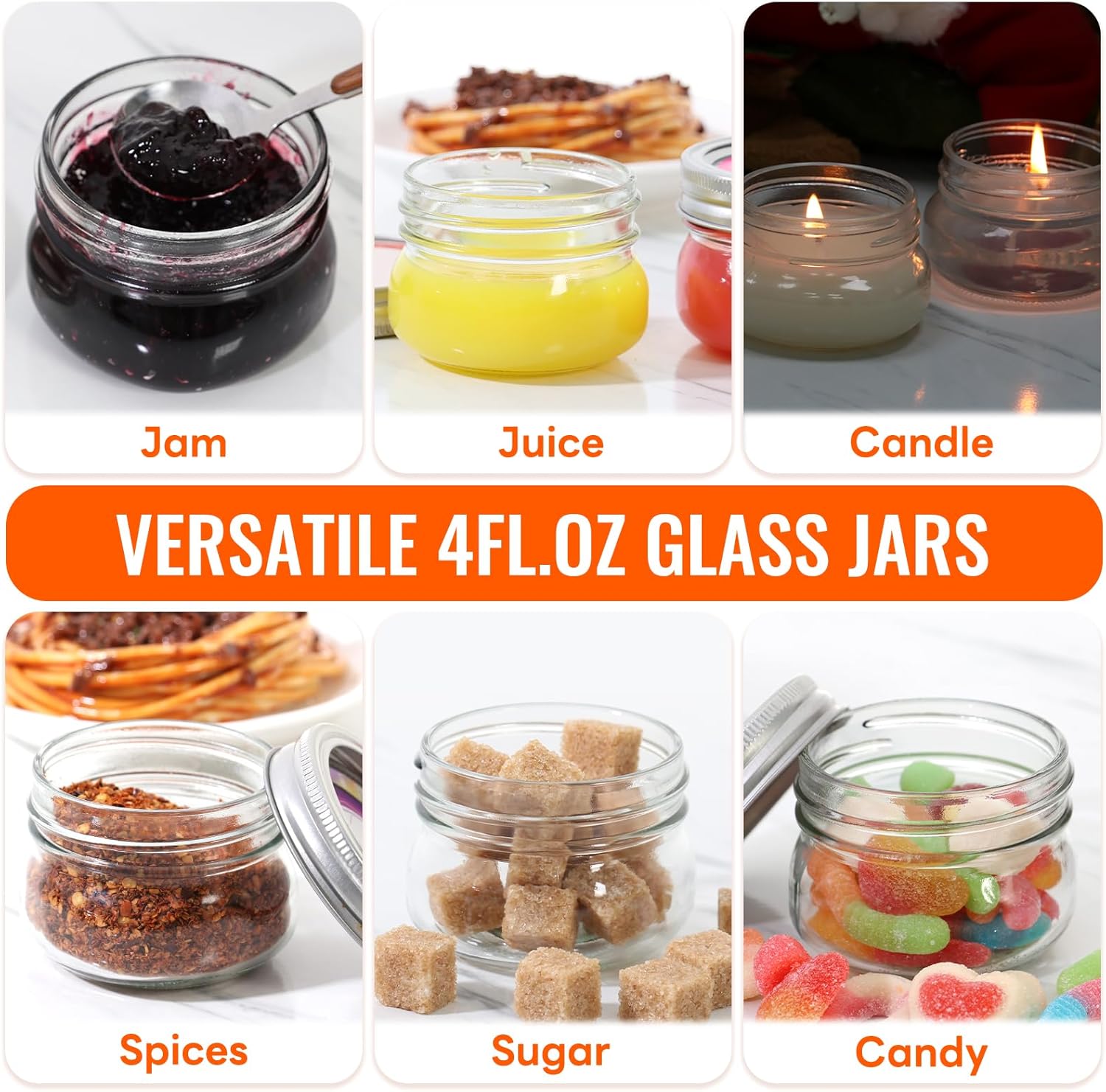 AuroTrends 4 oz Mason Jars with Lids