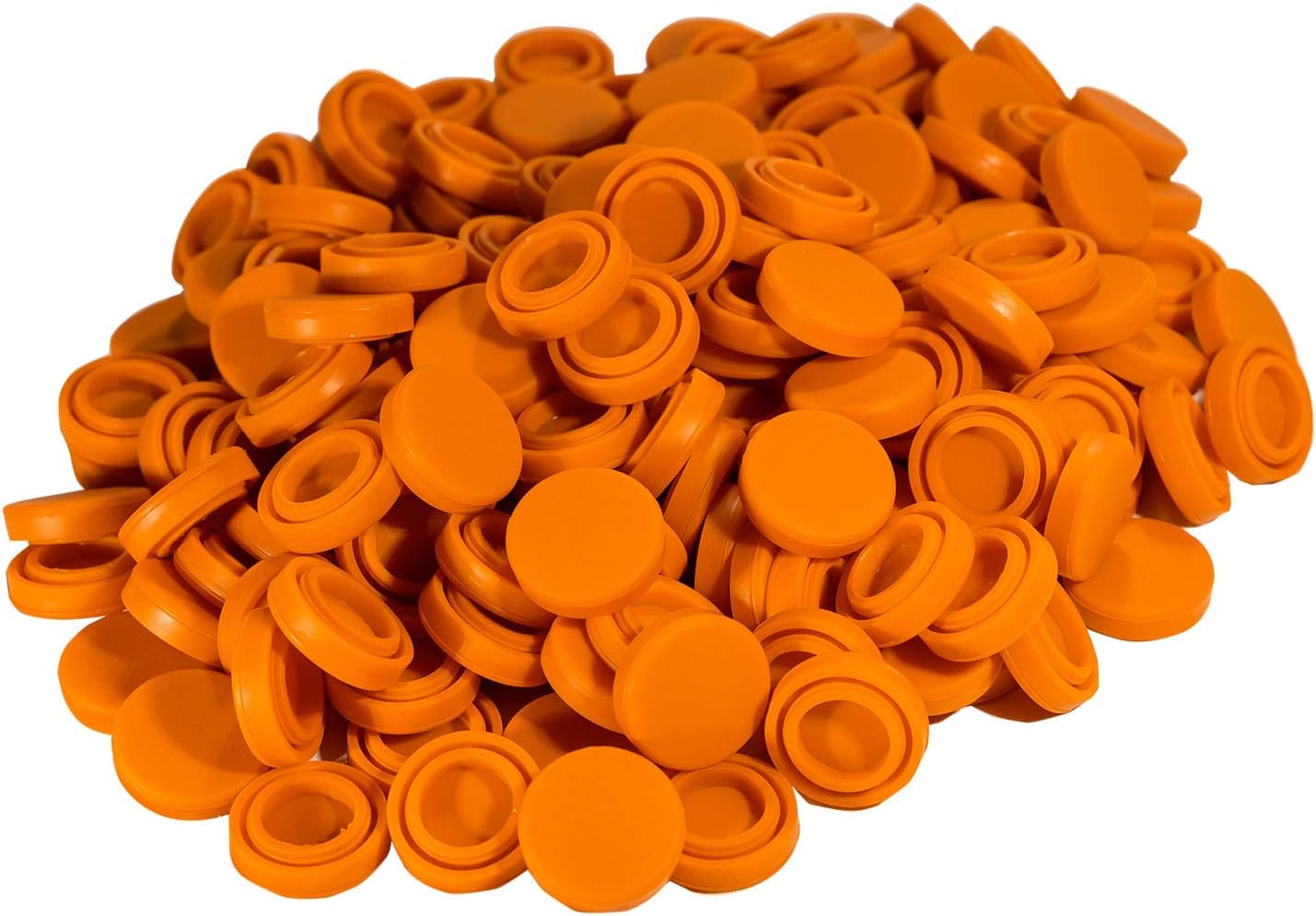 100 Pack Round Glass Jars with Silicone Lids - Orange
