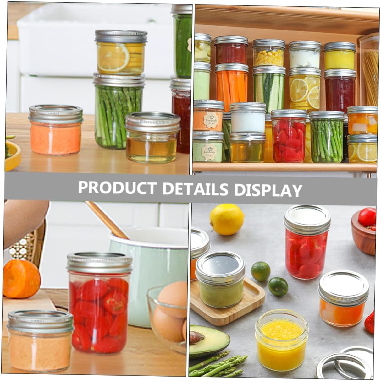 Transparent Mason Jars for Easy Storage