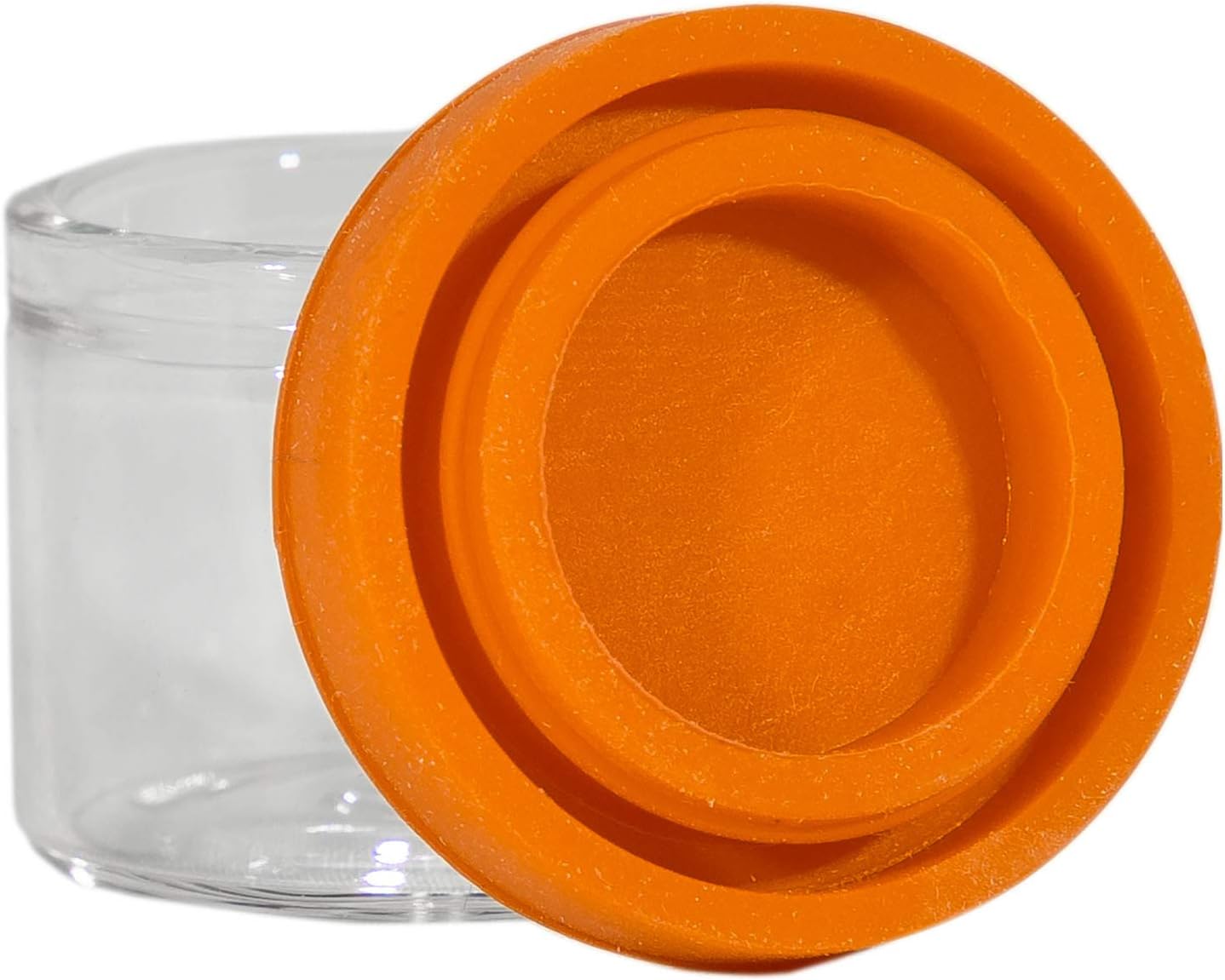 100 Pack Round Glass Jars with Silicone Lids - Orange