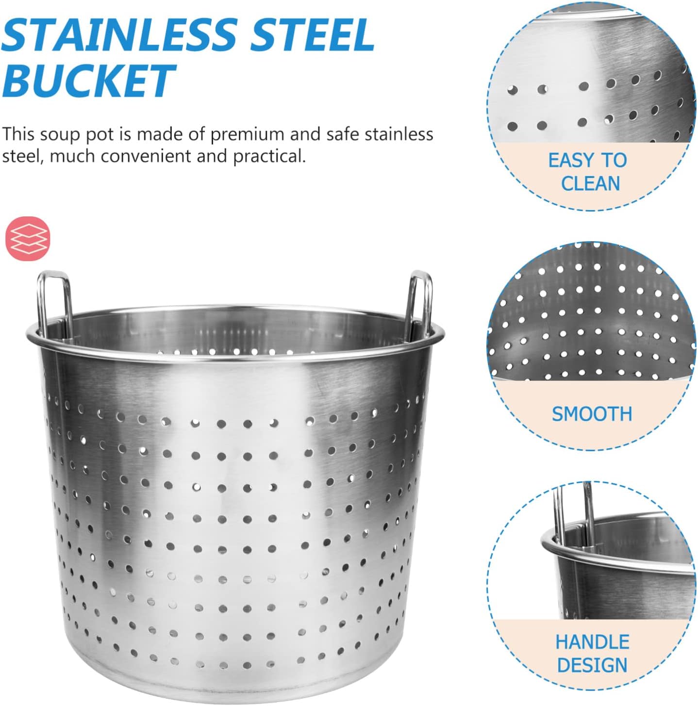 Hemoton Stainless Steel Seafood Steamer Basket for Kitchen