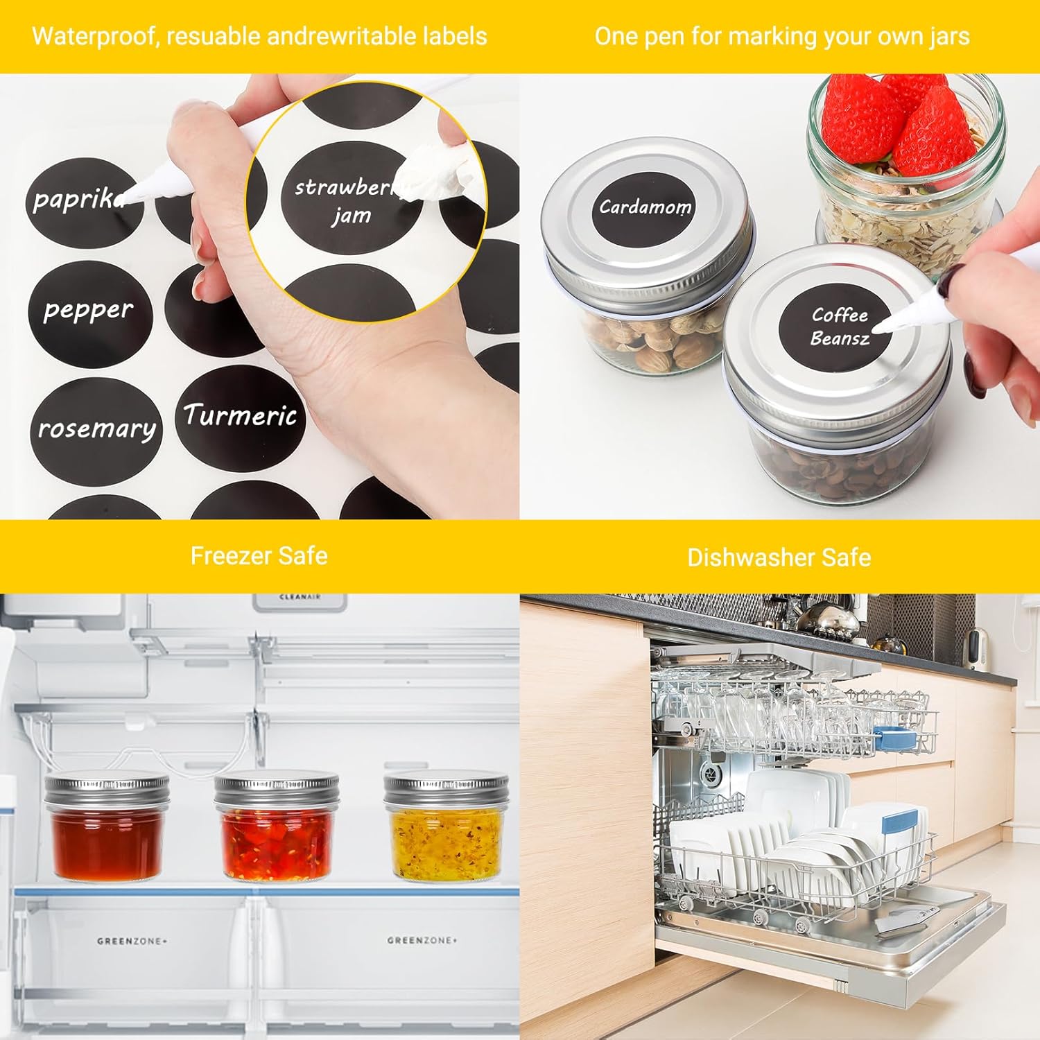 CycleMore 40 Pack Clear 4oz Mason Jars with Silver Lids