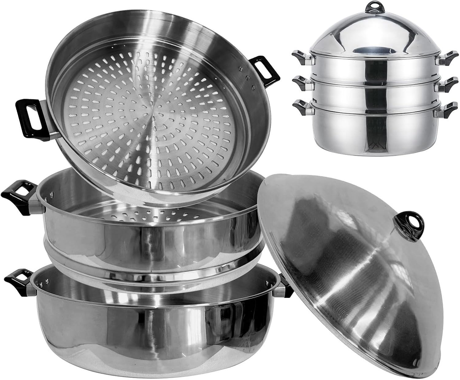 LetFeng Slotless Steam Basket for Cooking Durable Multipurpose