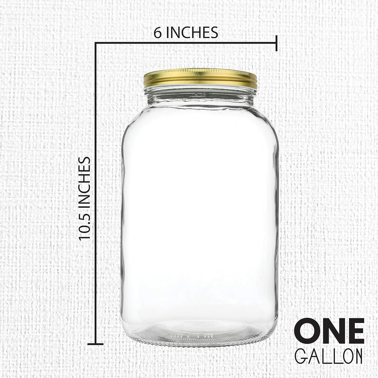 4 Pack - 1 Gallon Glass Mason Jars - Wide Mouth with Airtight Metal Lids