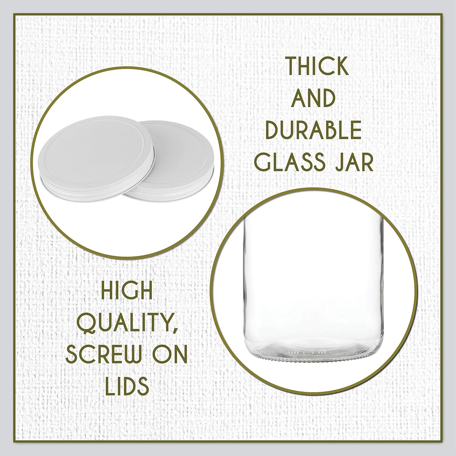 4 Pack - 1 Gallon Glass Mason Jars - Wide Mouth with Airtight Metal Lids