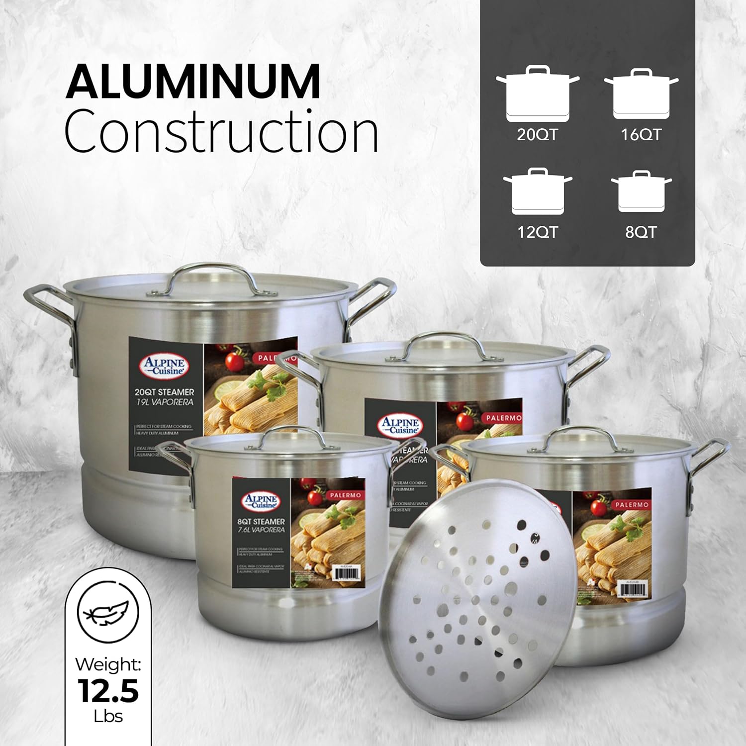 Ready to Steam Aluminum Stock Pot Set by Alpine Cuisine