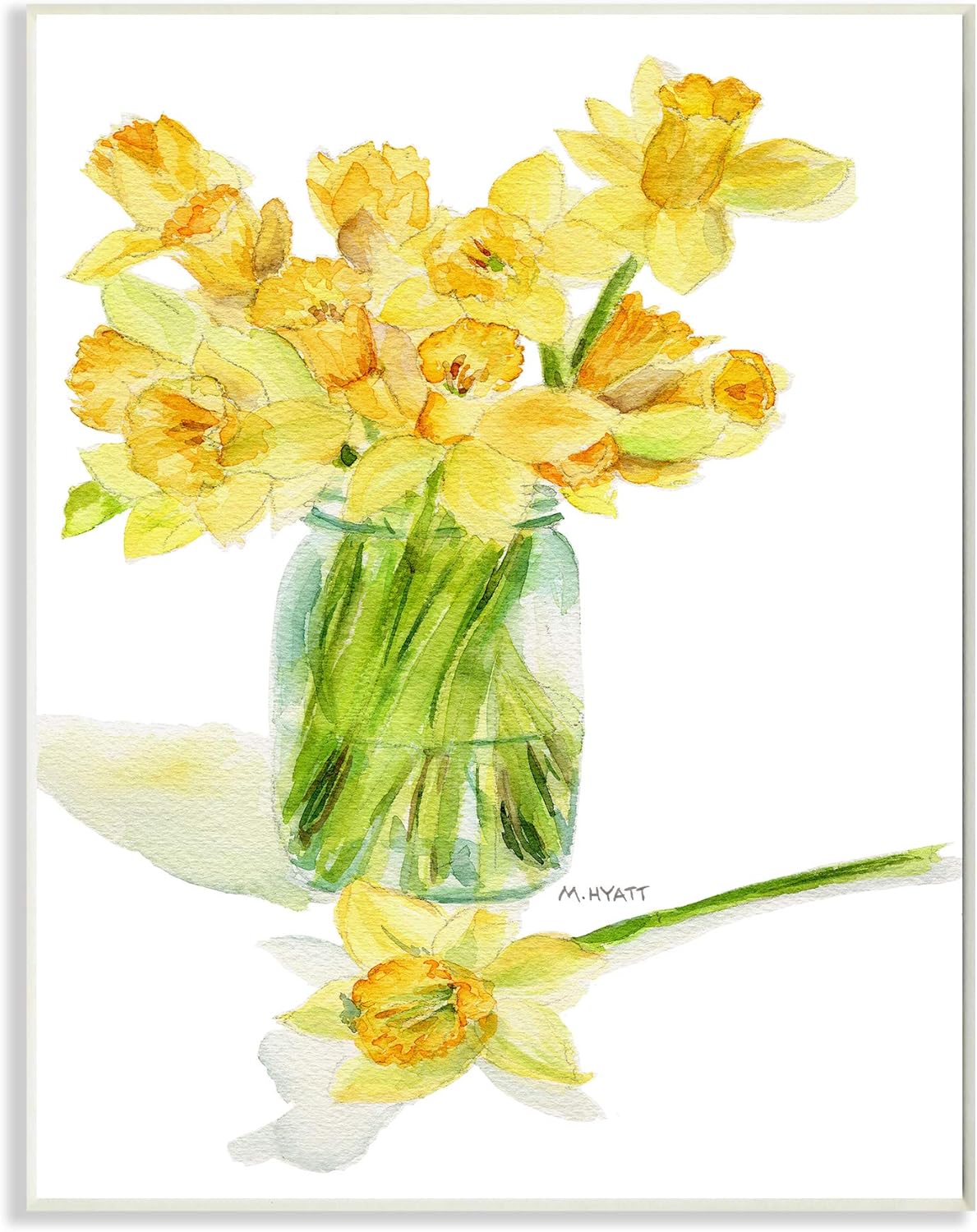 Stupell Industries Yellow Daffodil Canning Jar