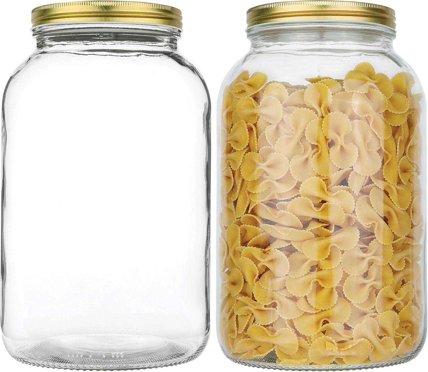 4 Pack - 1 Gallon Glass Mason Jars - Wide Mouth with Airtight Metal Lids