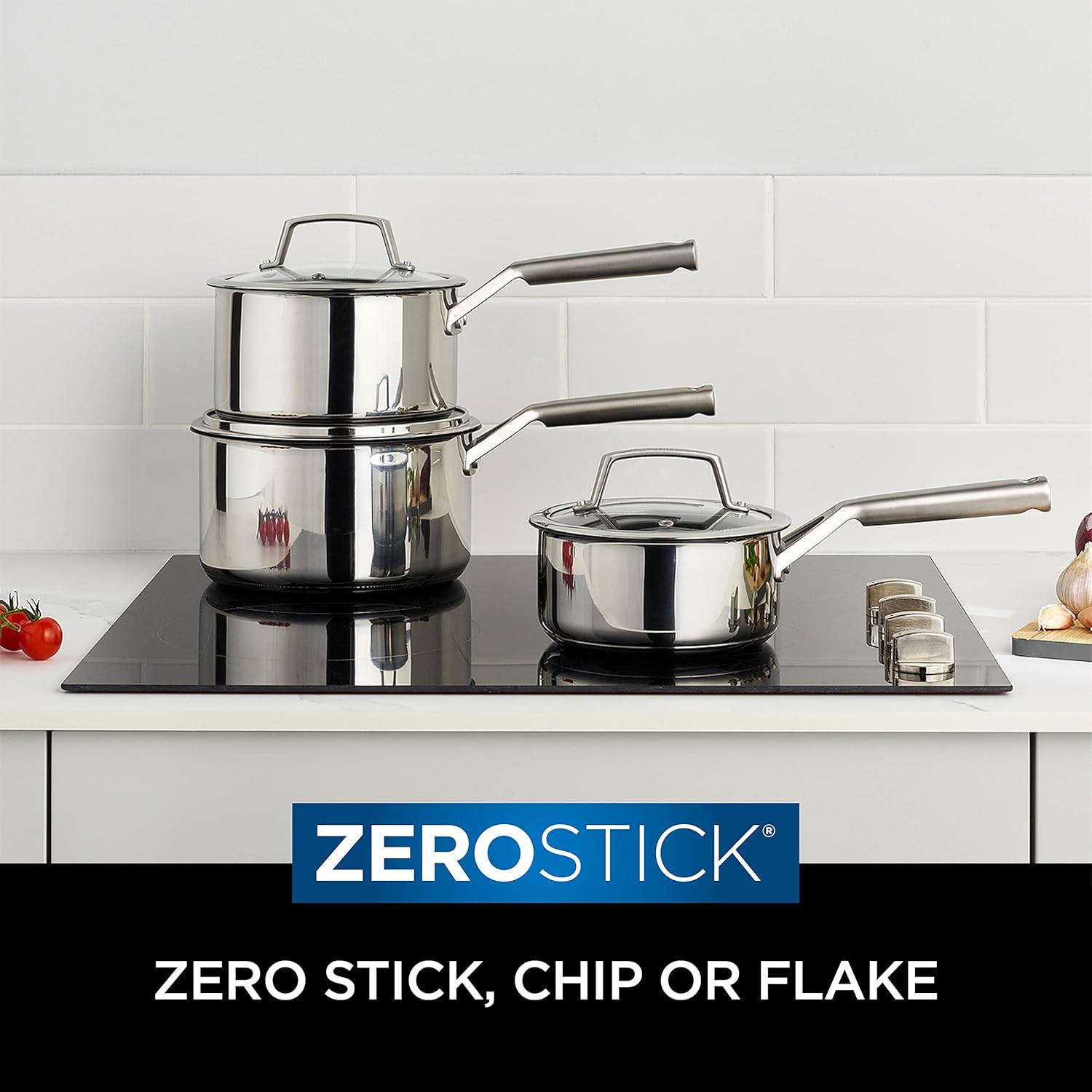 Ninja ZEROSTICK 3-Piece Stainless Steel Cookware Set