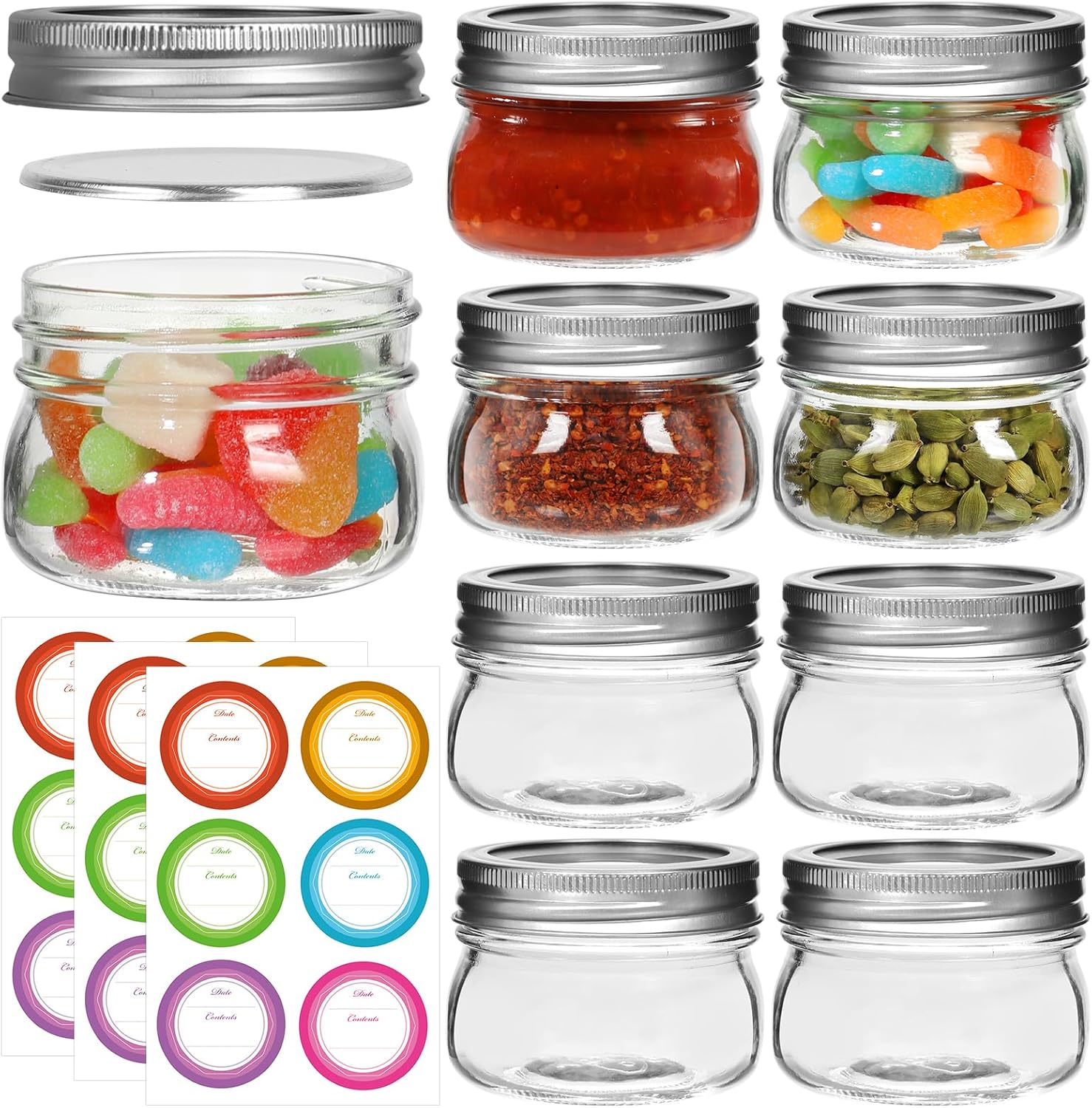 AuroTrends 4 oz Mason Jars with Lids