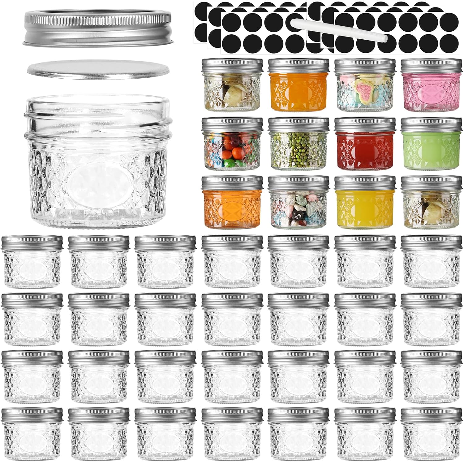 40 Pack Mason Jars Set for Canning Home Use