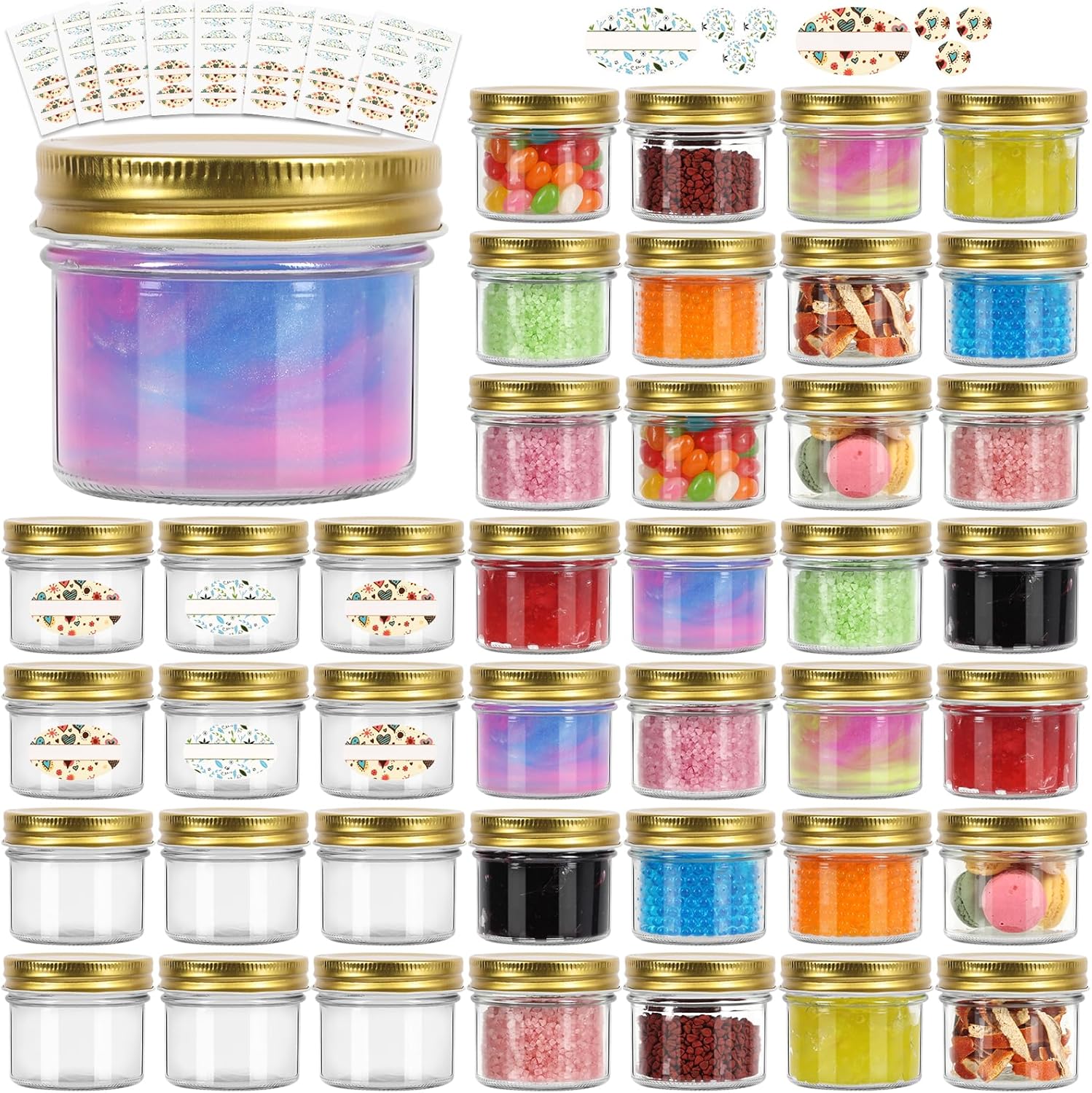 4 oz Mason Jars with Lids 40Pack