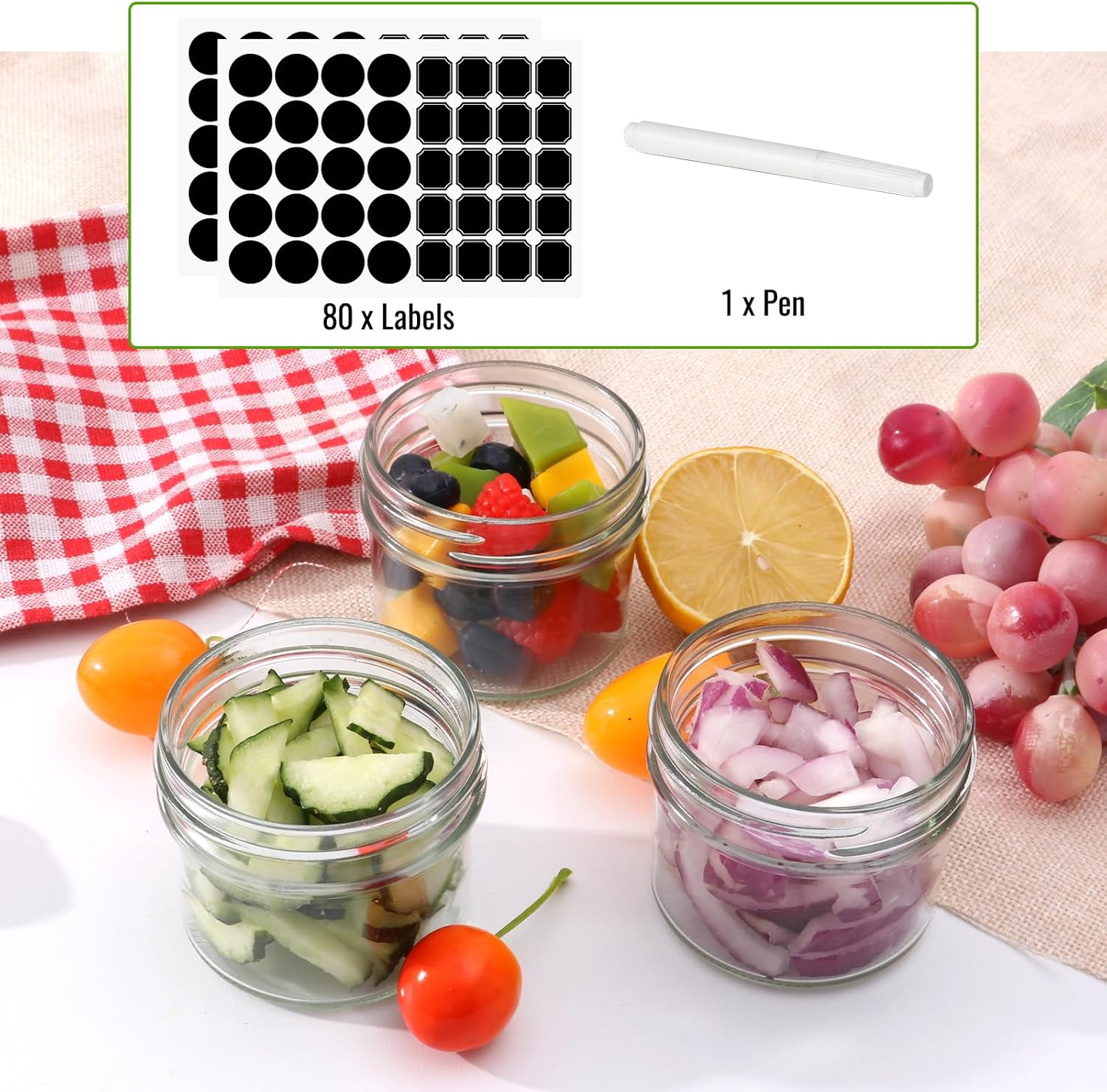 STARSIDE 4 oz Glass Mason Jars with 40 Pack Golden Separable Lids