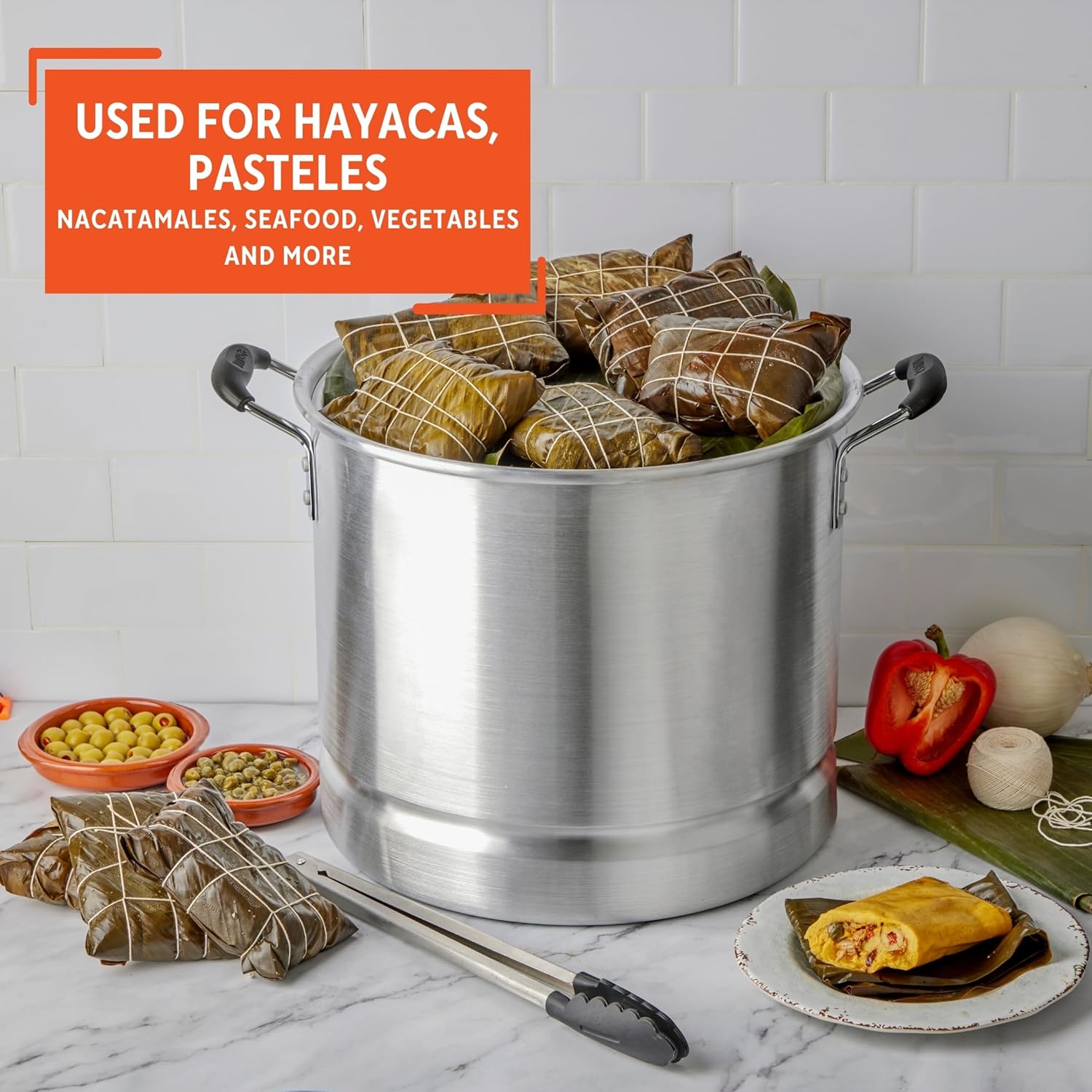 Versatile 20-Quart Steamer with Glass Lid