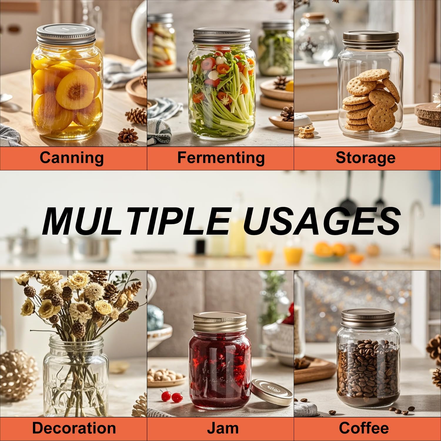 Horizontal Abilities-32oz Mason Jars 12 Pack