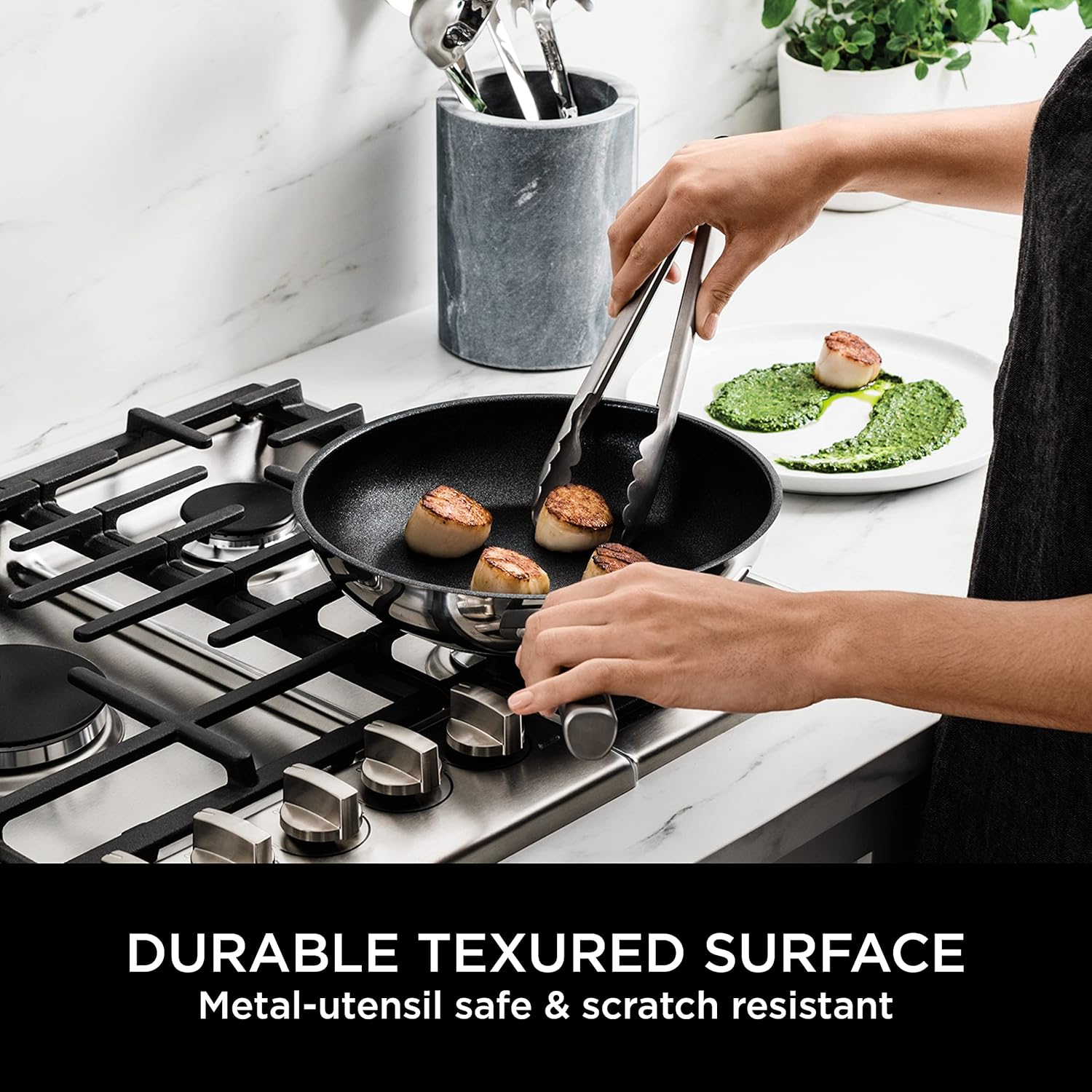 Ninja ZEROSTICK 3-Piece Stainless Steel Cookware Set