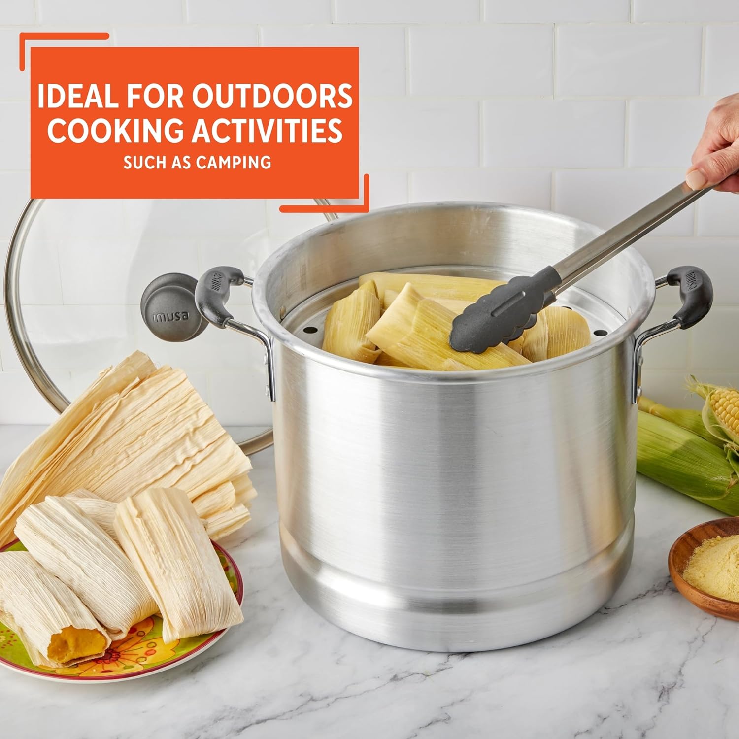 Versatile 20-Quart Steamer with Glass Lid