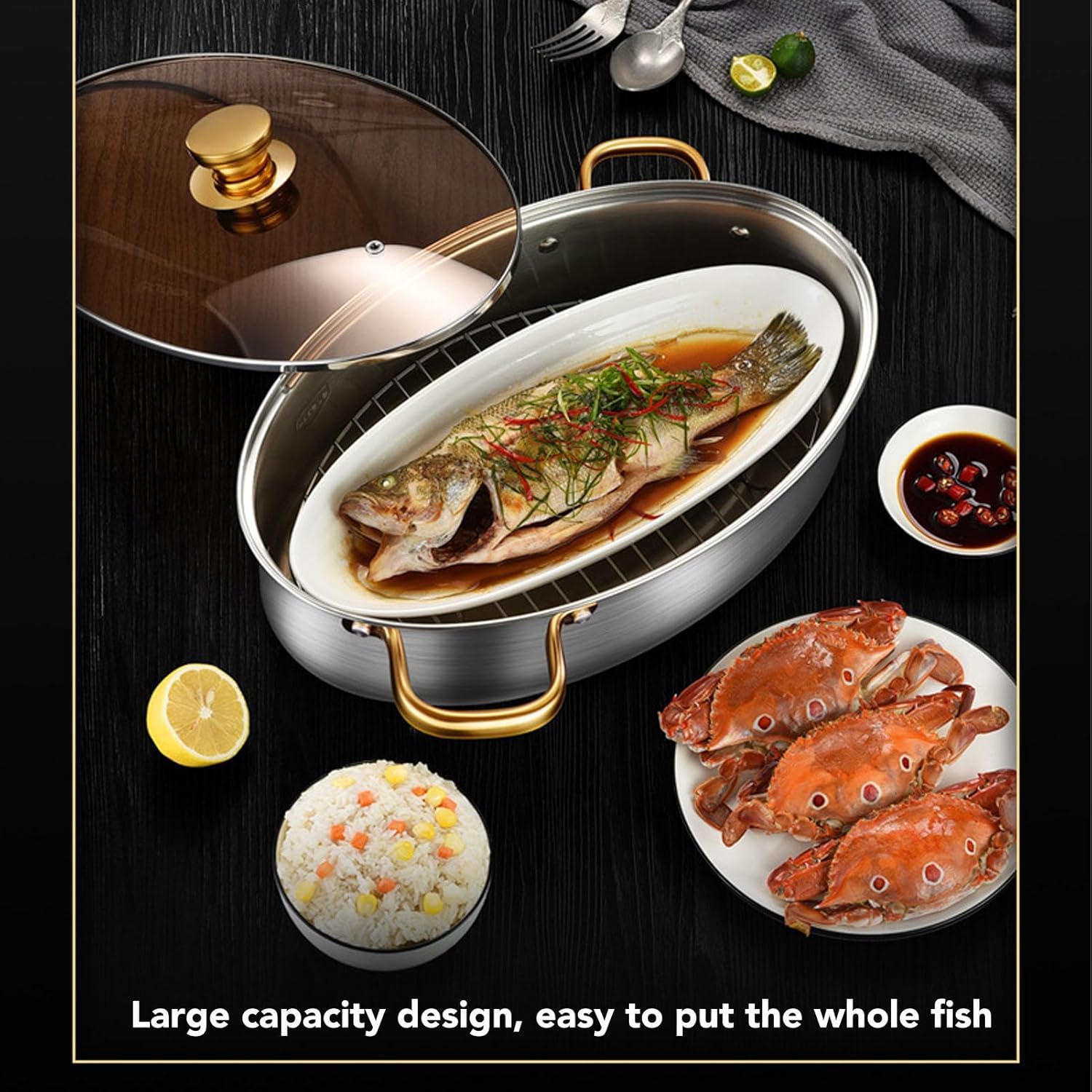 8Qt Stainless Steel Fish Steamer