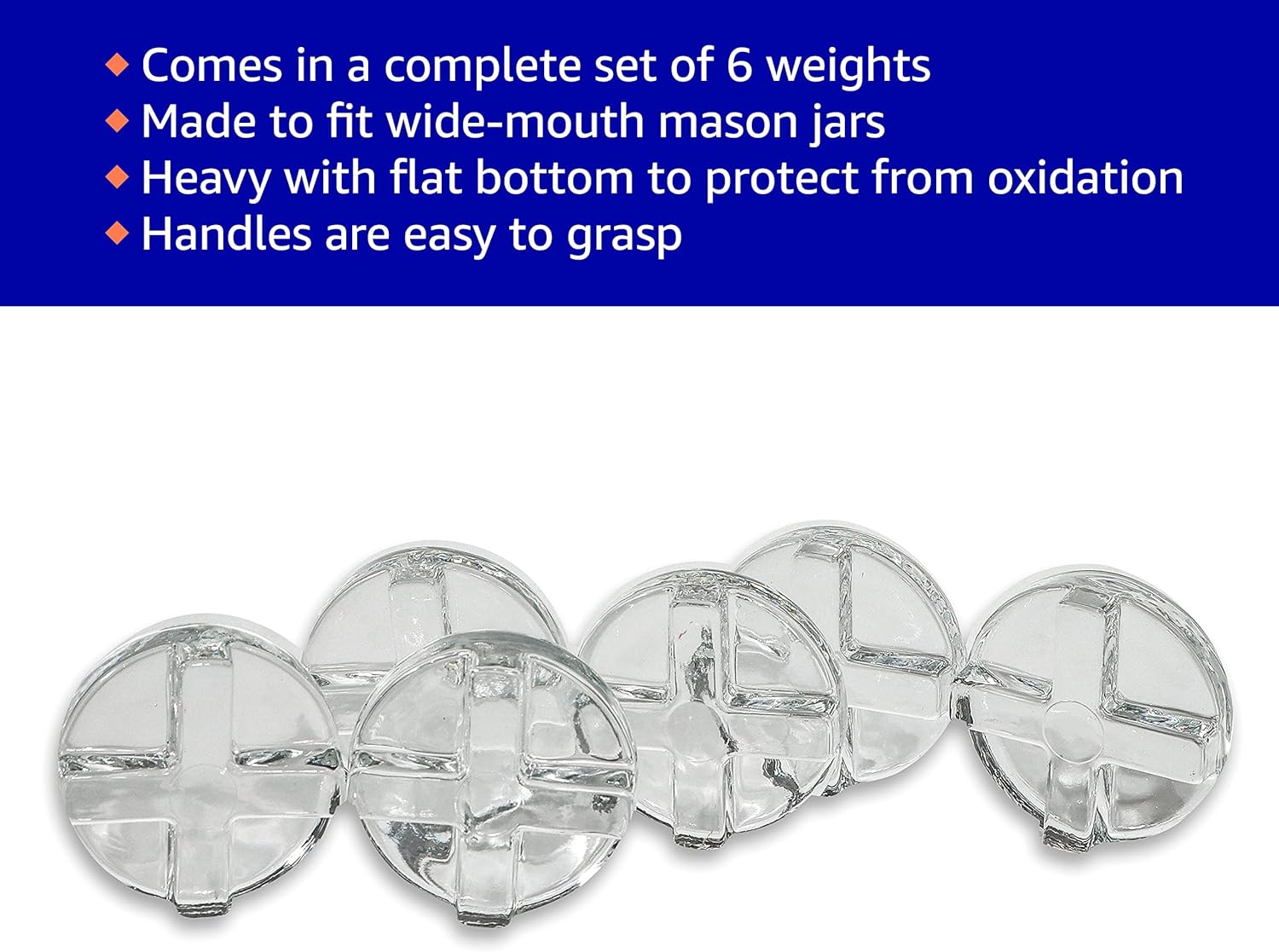 Trademark Innovations Glass Fermentation Jar Weights Set of 6 1