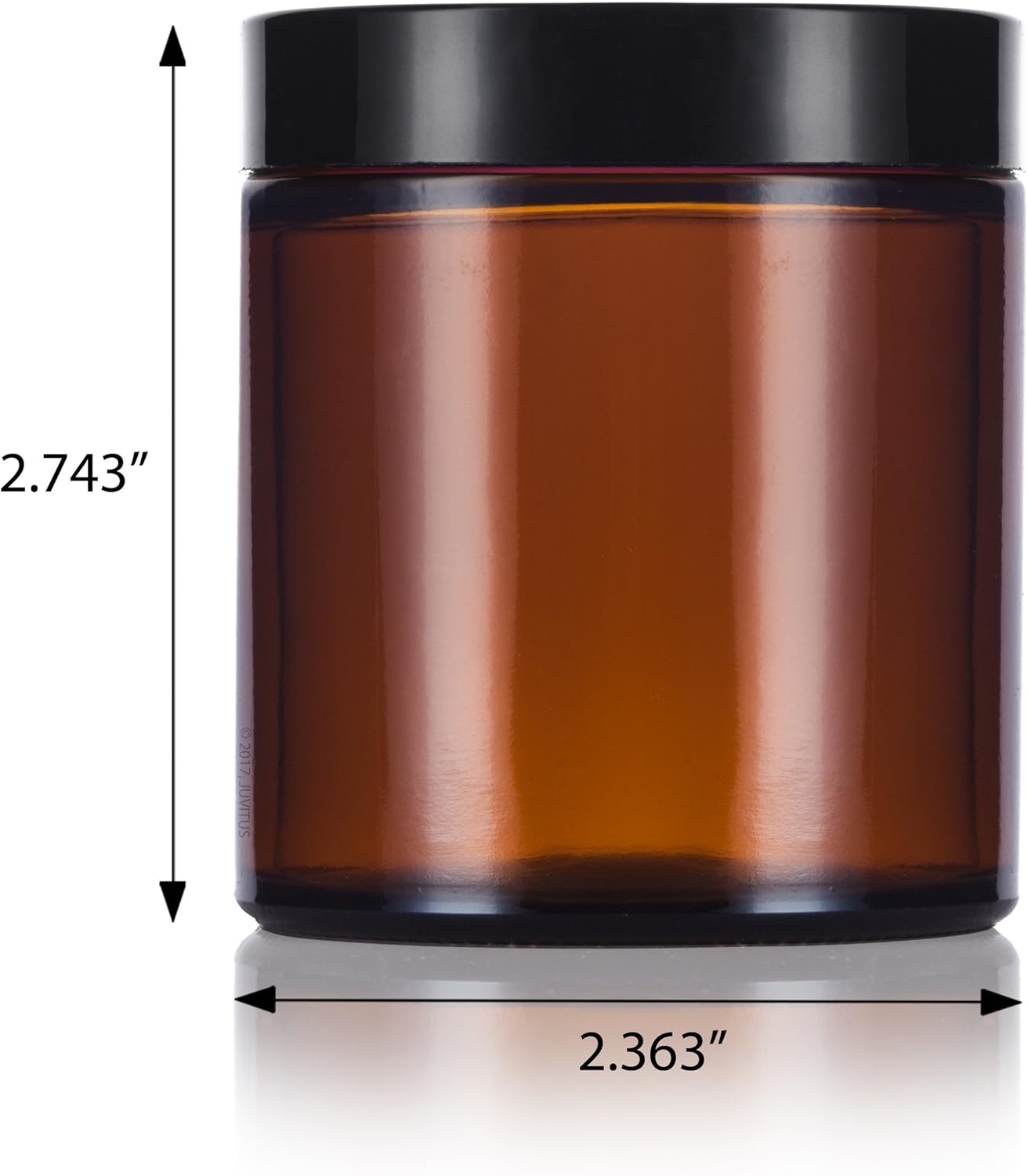 4oz Amber Glass Jars with Black lids 6-packs