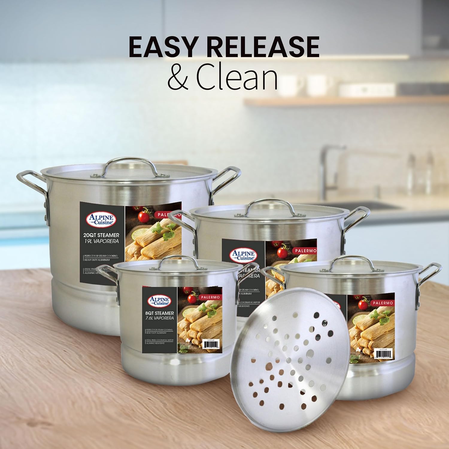 Ready to Steam Aluminum Stock Pot Set by Alpine Cuisine