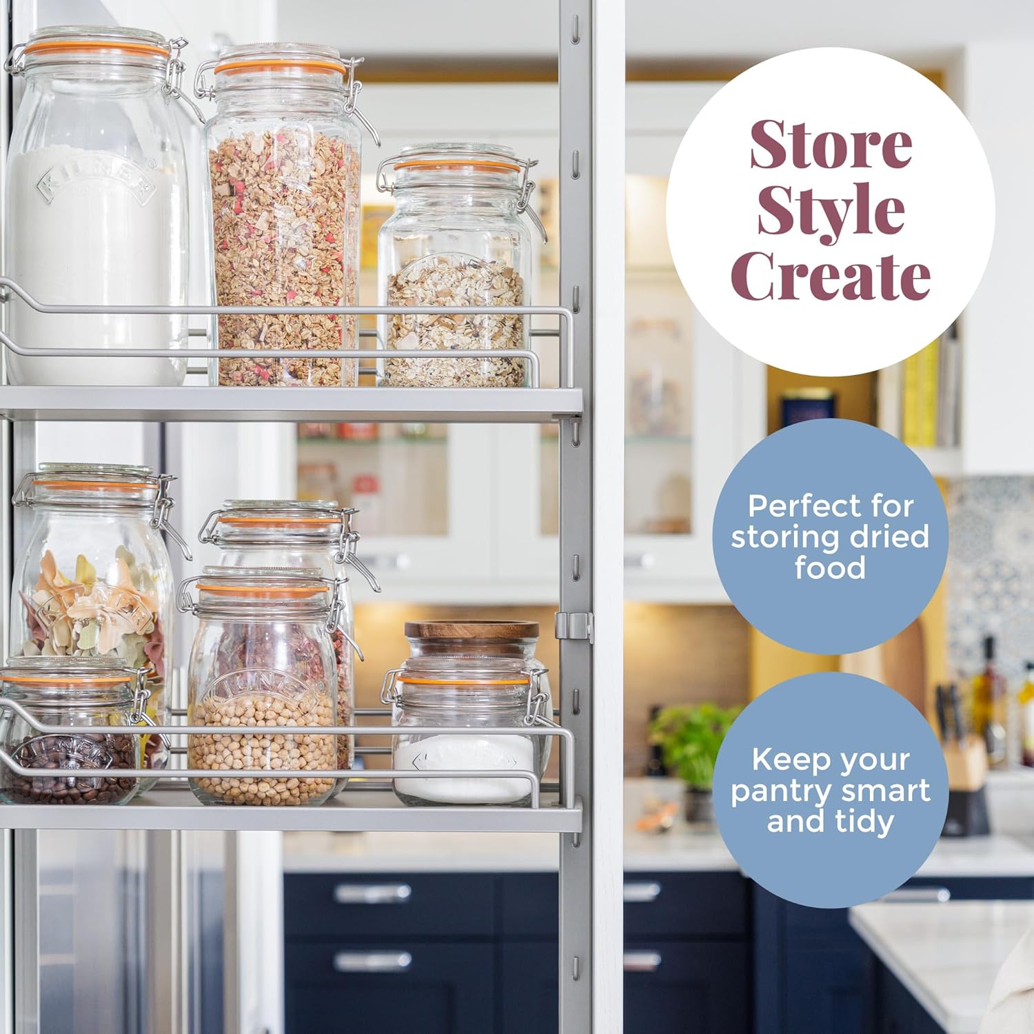 Kilner Round Swap-Top Glass Jar 2L Preserve Your Favorites Kilner
