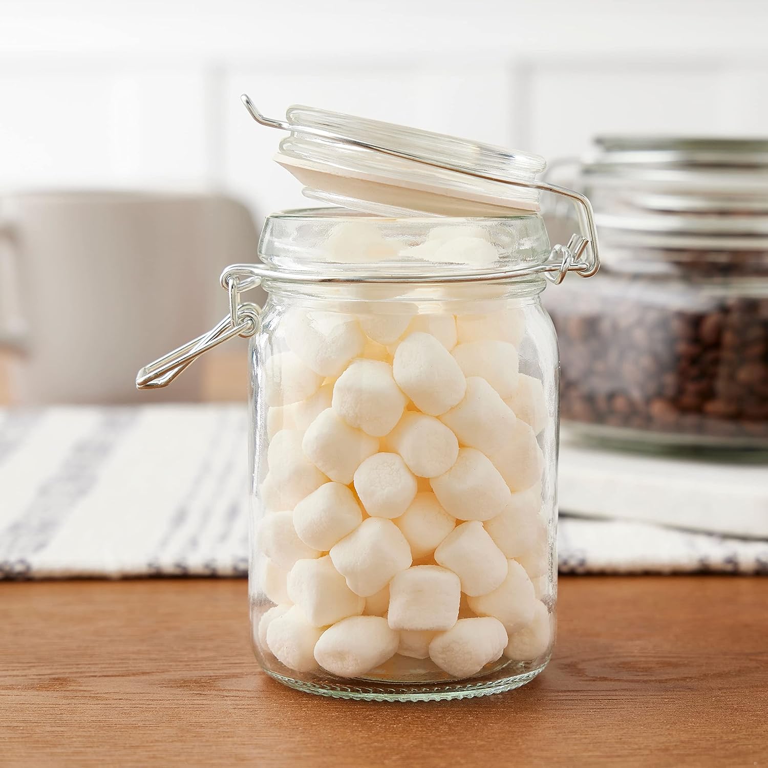 12-Pack Ashland Round Glass Jars with Latch Lid - 263 Diam