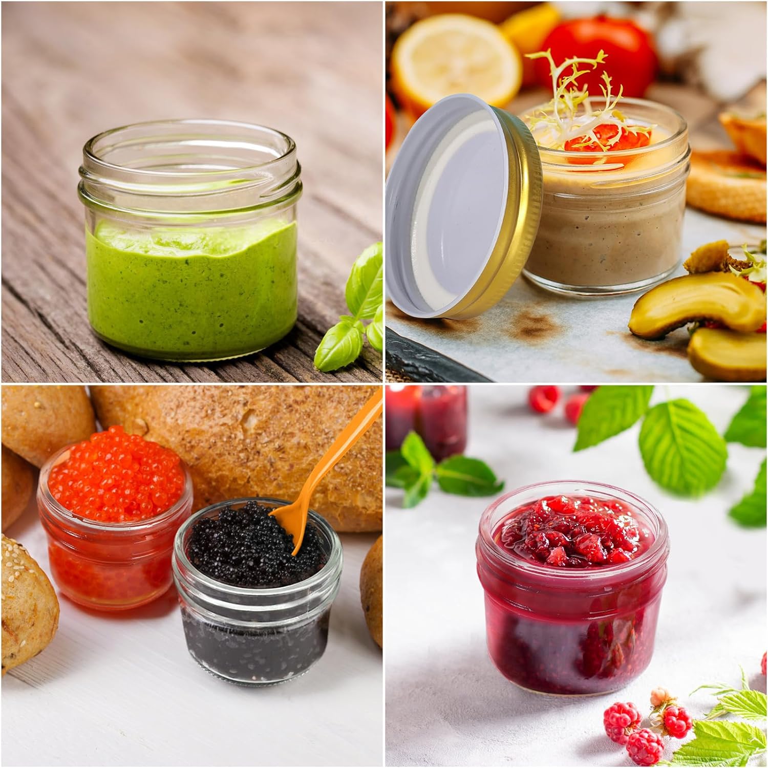 4 oz Mason Jars with Lids 40Pack