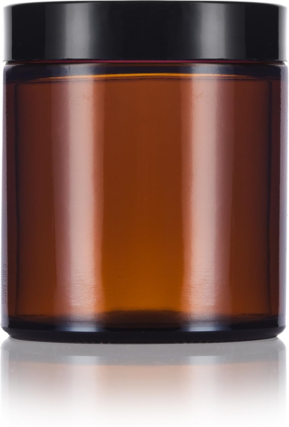 4oz Amber Glass Jars with Black lids 6-packs