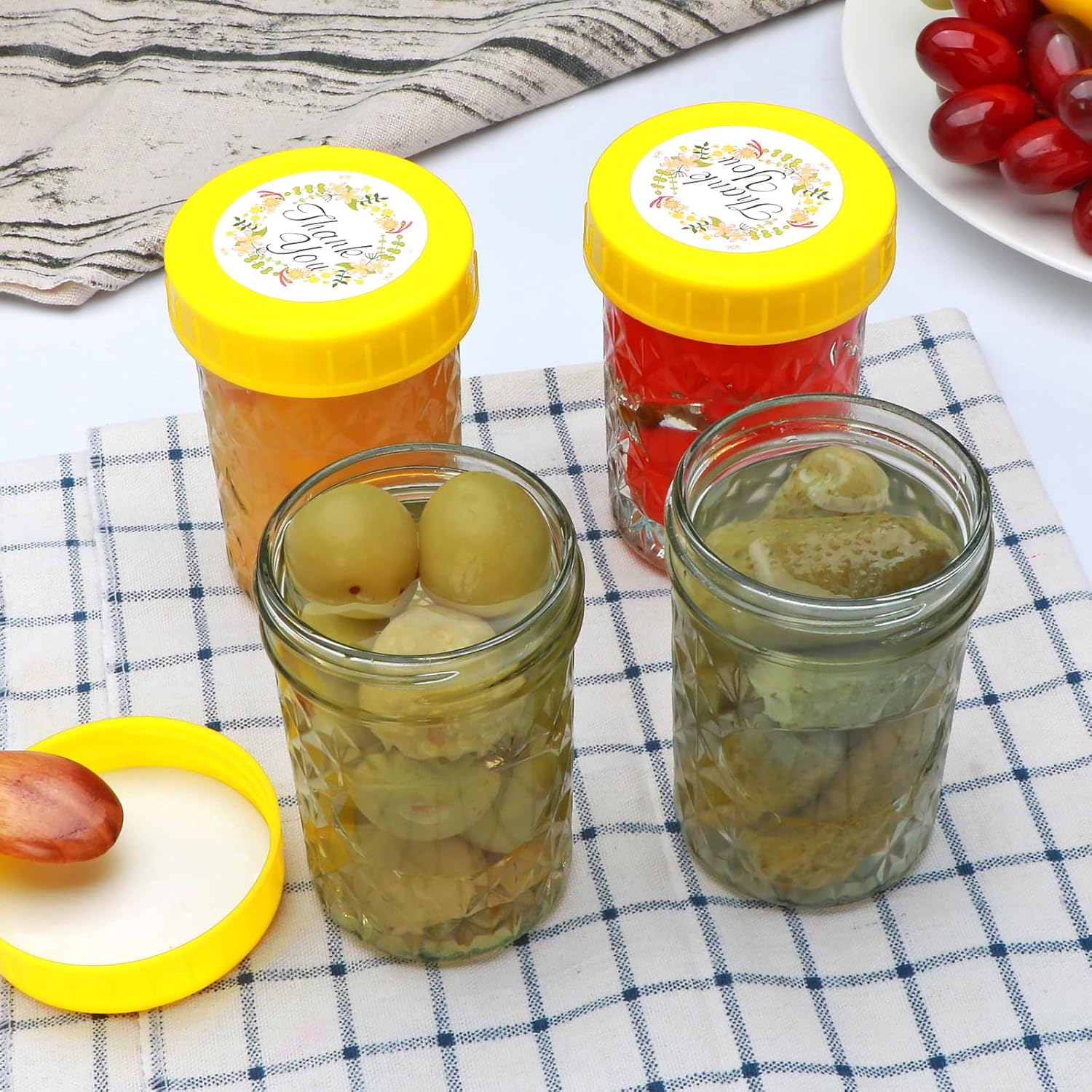 Premium 16-Piece Glass Mason Jars Set