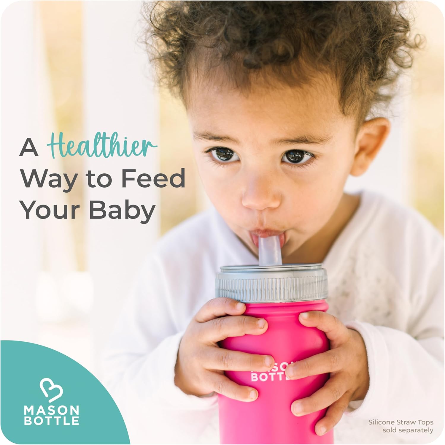 Mason Bottle 16oz - Safe for Kids BPA-Free