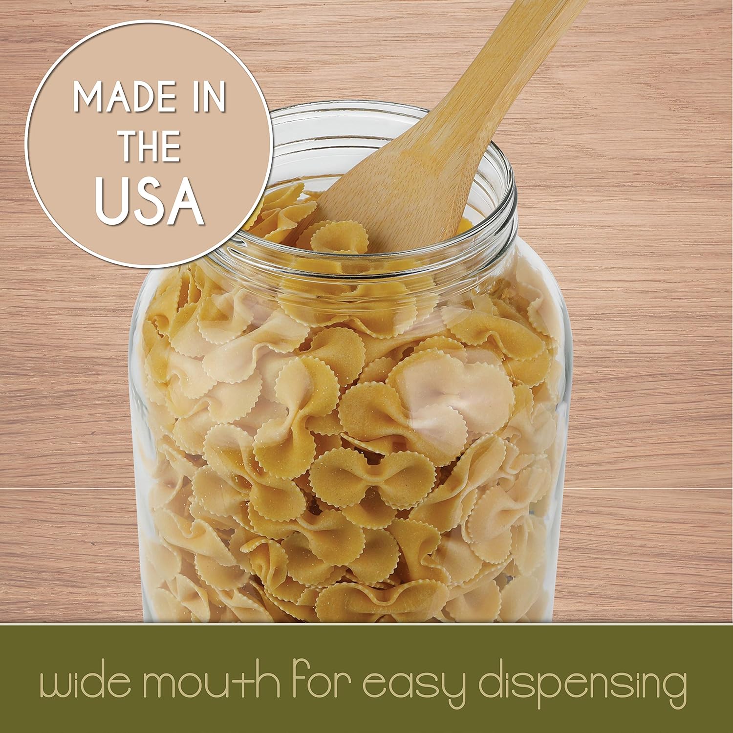 4 Pack - 1 Gallon Glass Mason Jars - Wide Mouth with Airtight Metal Lids