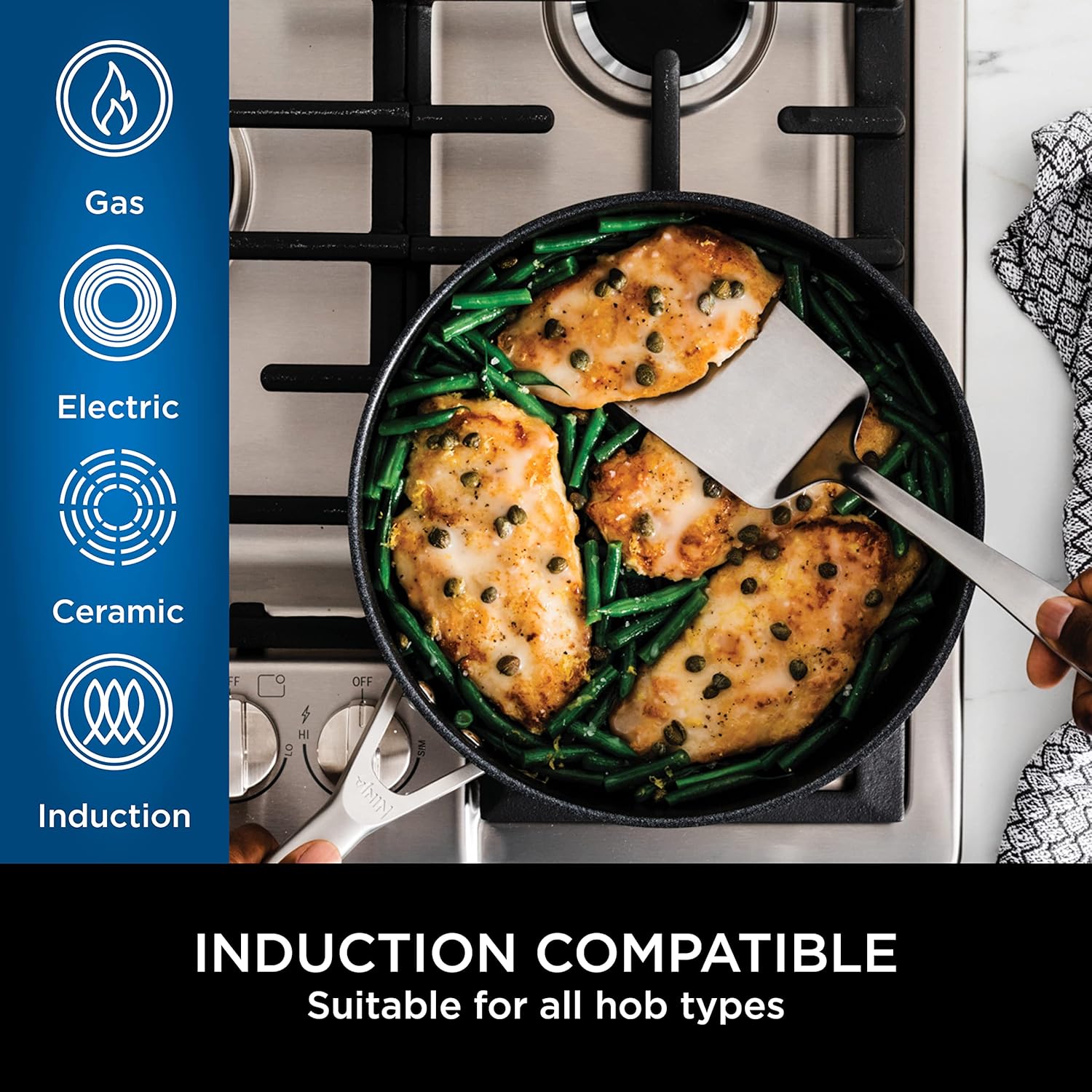 Ninja ZEROSTICK 3-Piece Stainless Steel Cookware Set