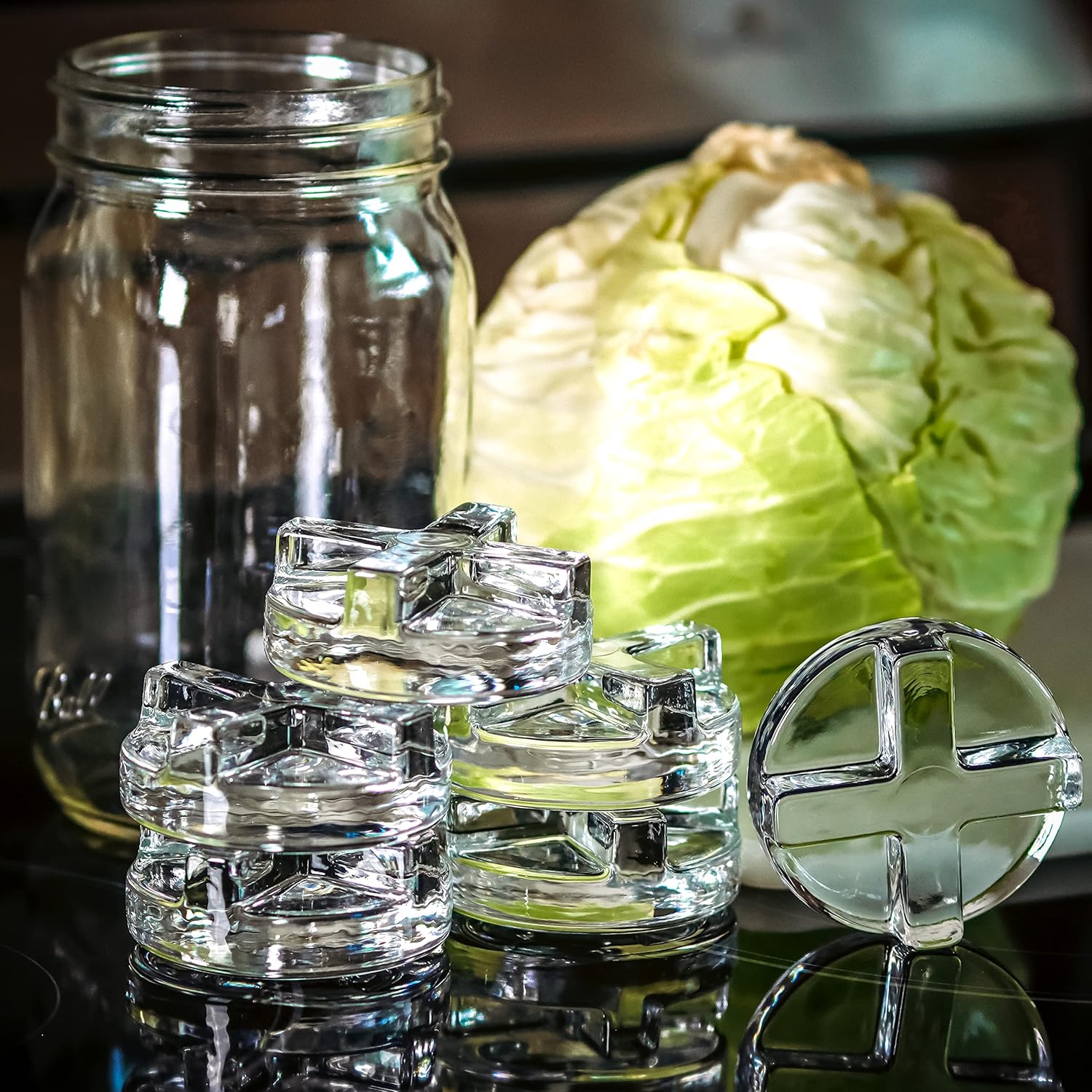 Trademark Innovations Glass Fermentation Jar Weights Set of 6 1